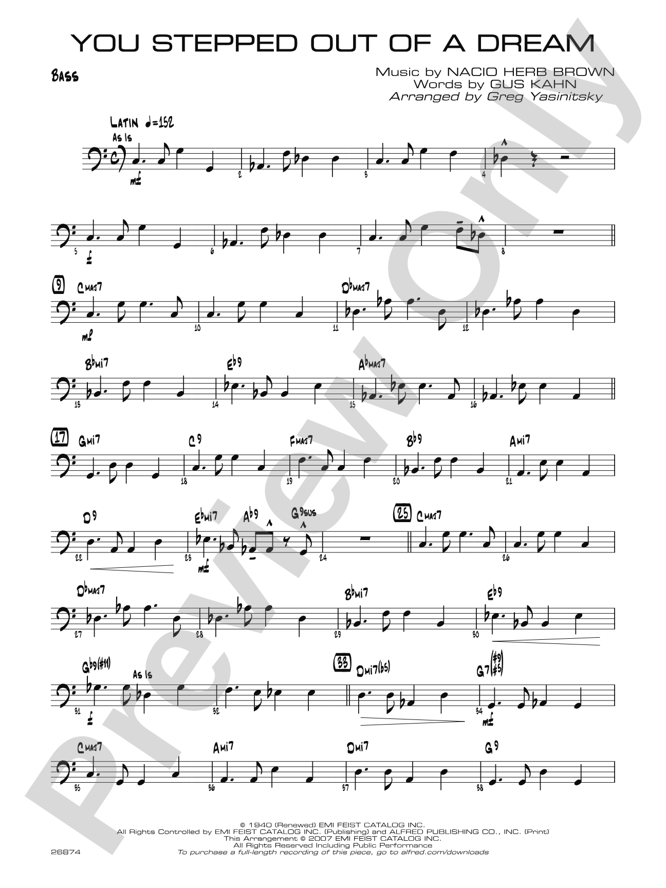 You Stepped Out of a Dream: String Bass