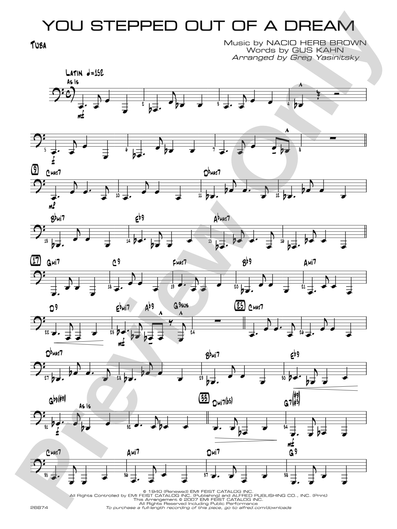 You Stepped Out of a Dream: Tuba