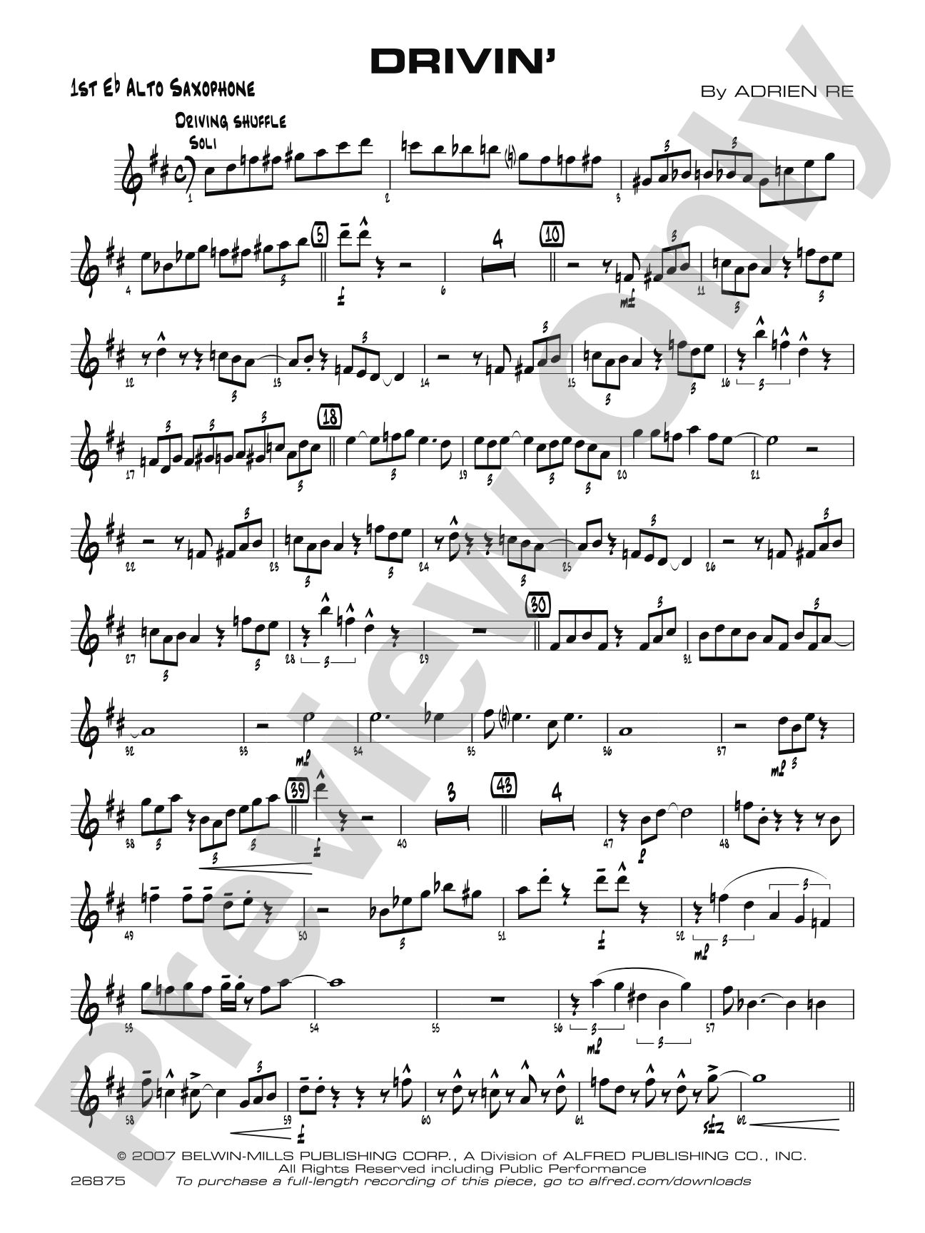 Drivin': E-flat Alto Saxophone