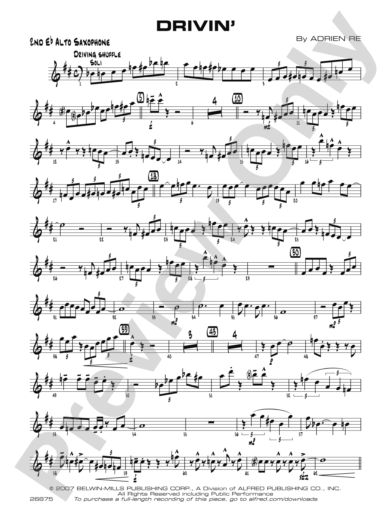Drivin': 2nd E-flat Alto Saxophone