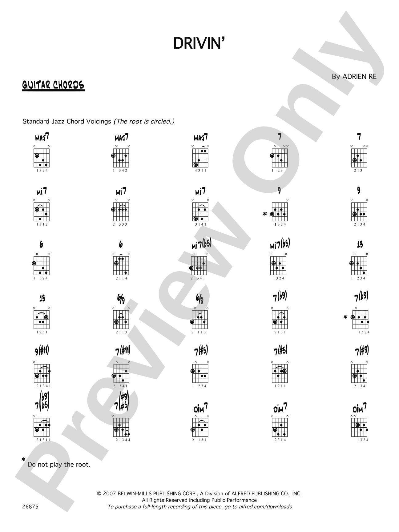 Drivin': Guitar Chords
