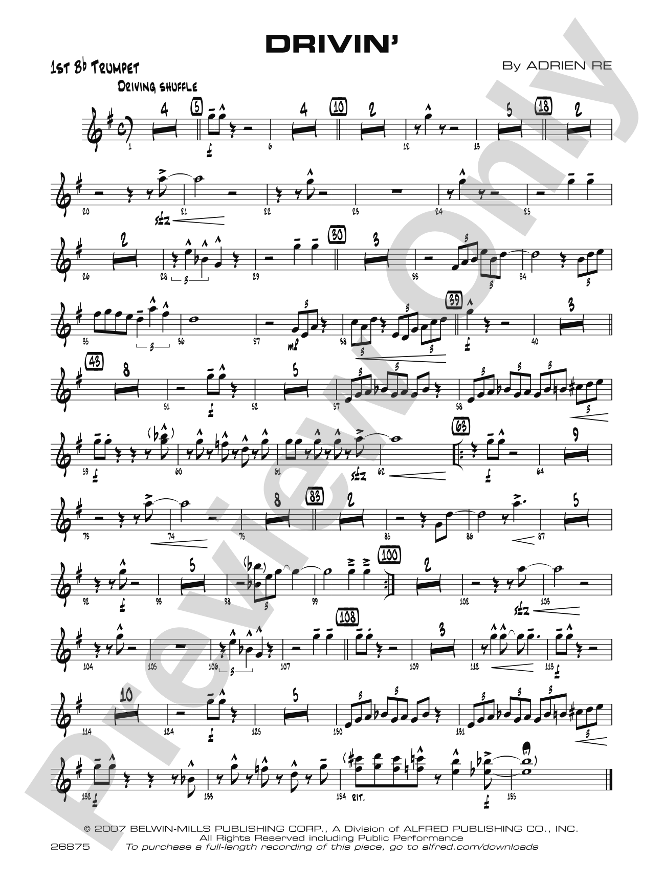Drivin': 1st B-flat Trumpet