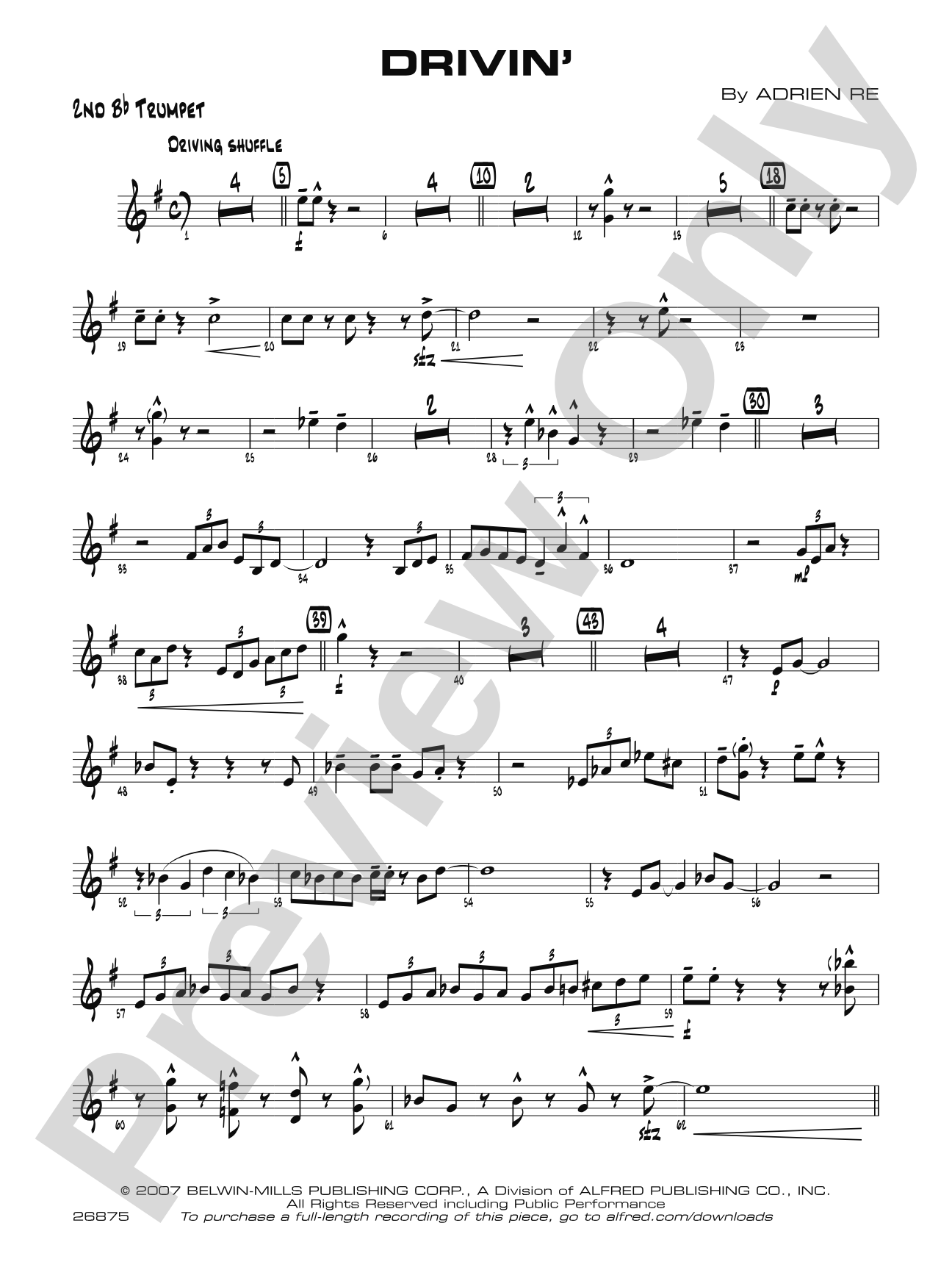 Drivin': 2nd B-flat Trumpet