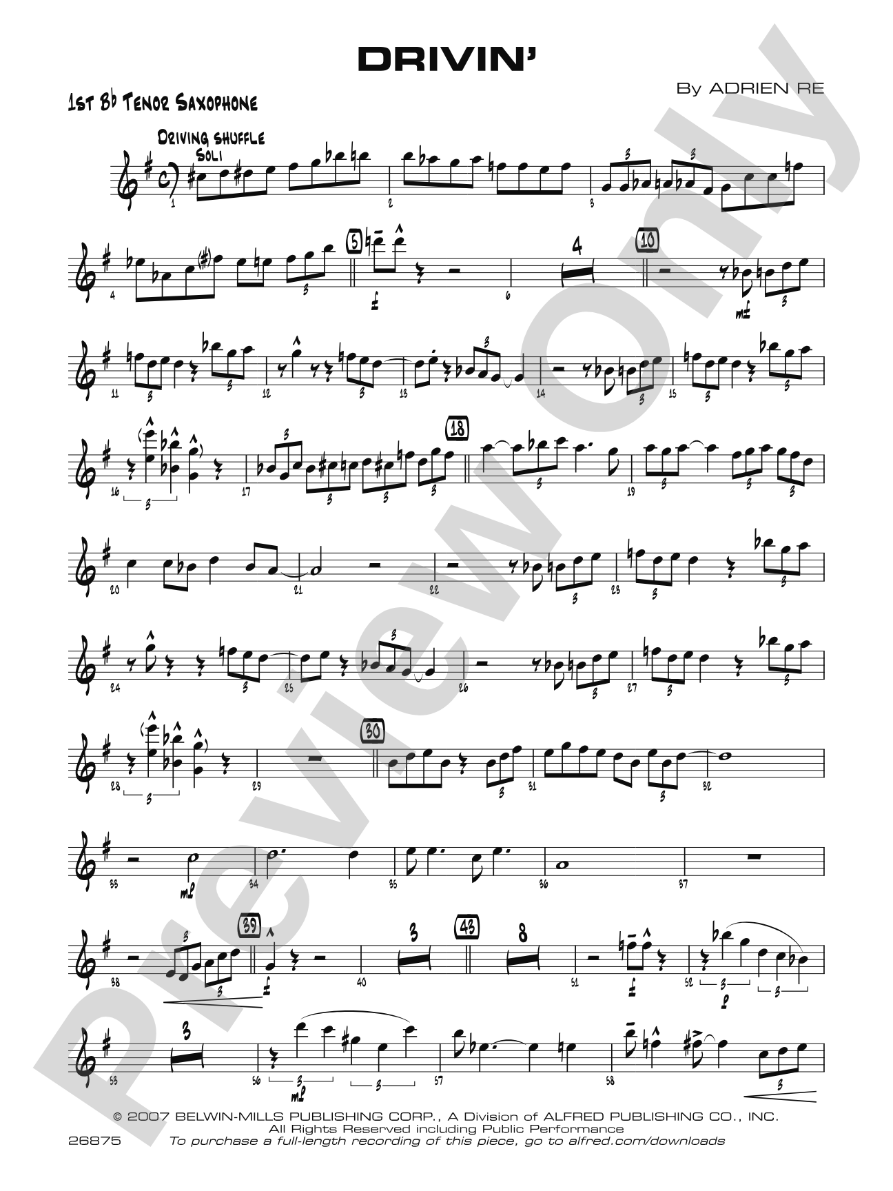 Drivin': B-flat Tenor Saxophone