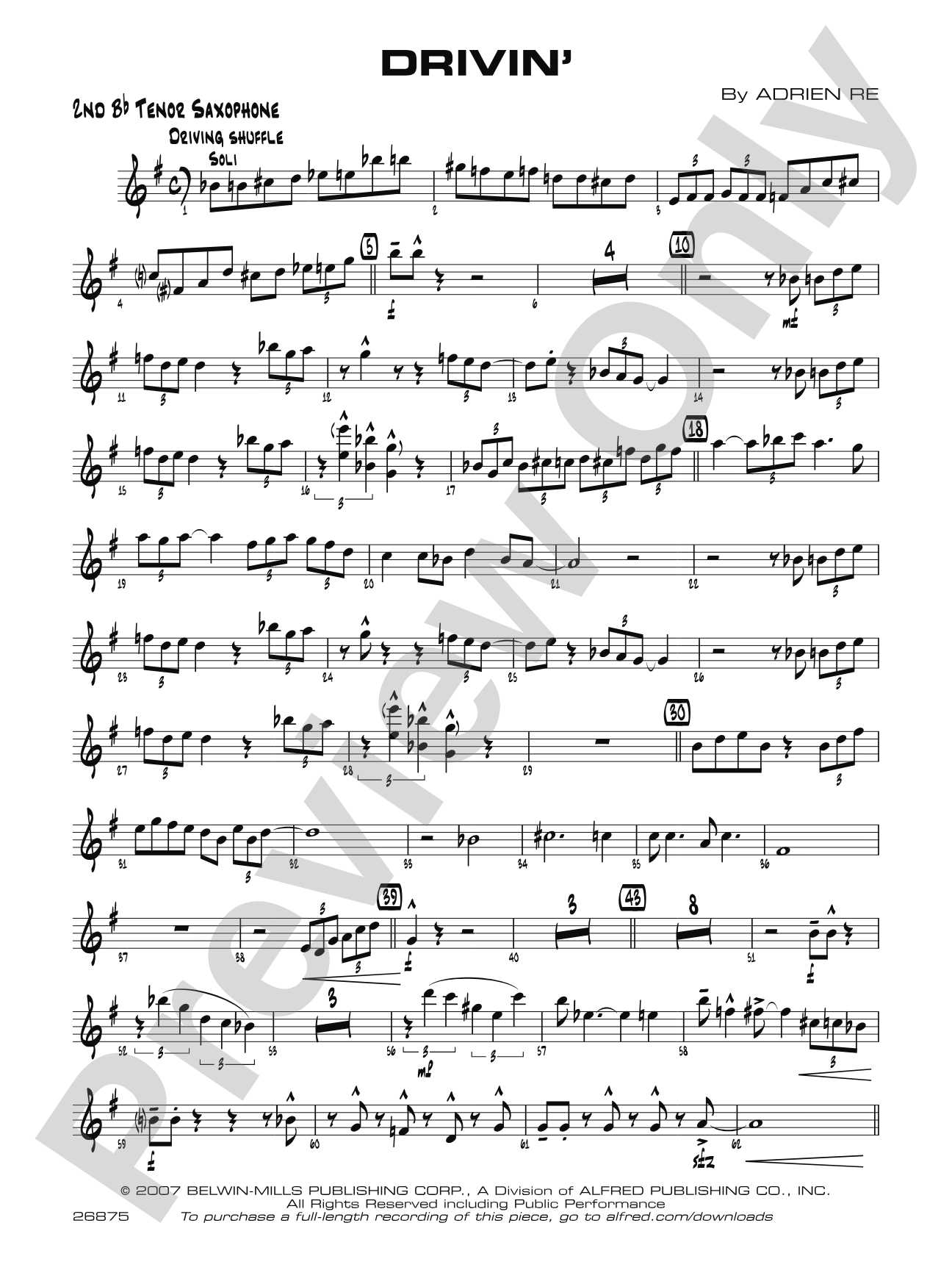 Drivin': 2nd B-flat Tenor Saxophone