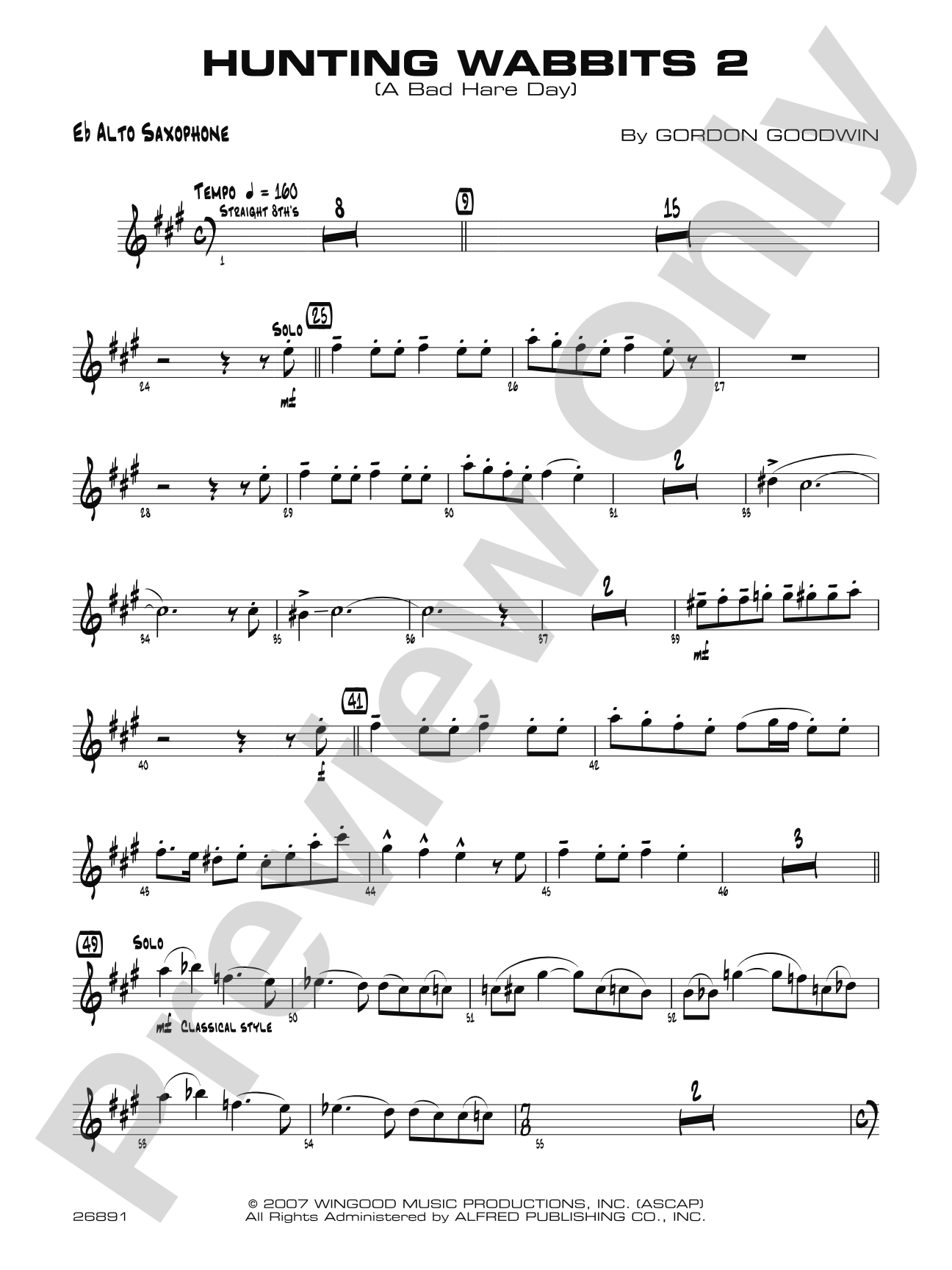 Hunting Wabbits 2 (A Bad Hare Day): E-flat Alto Saxophone