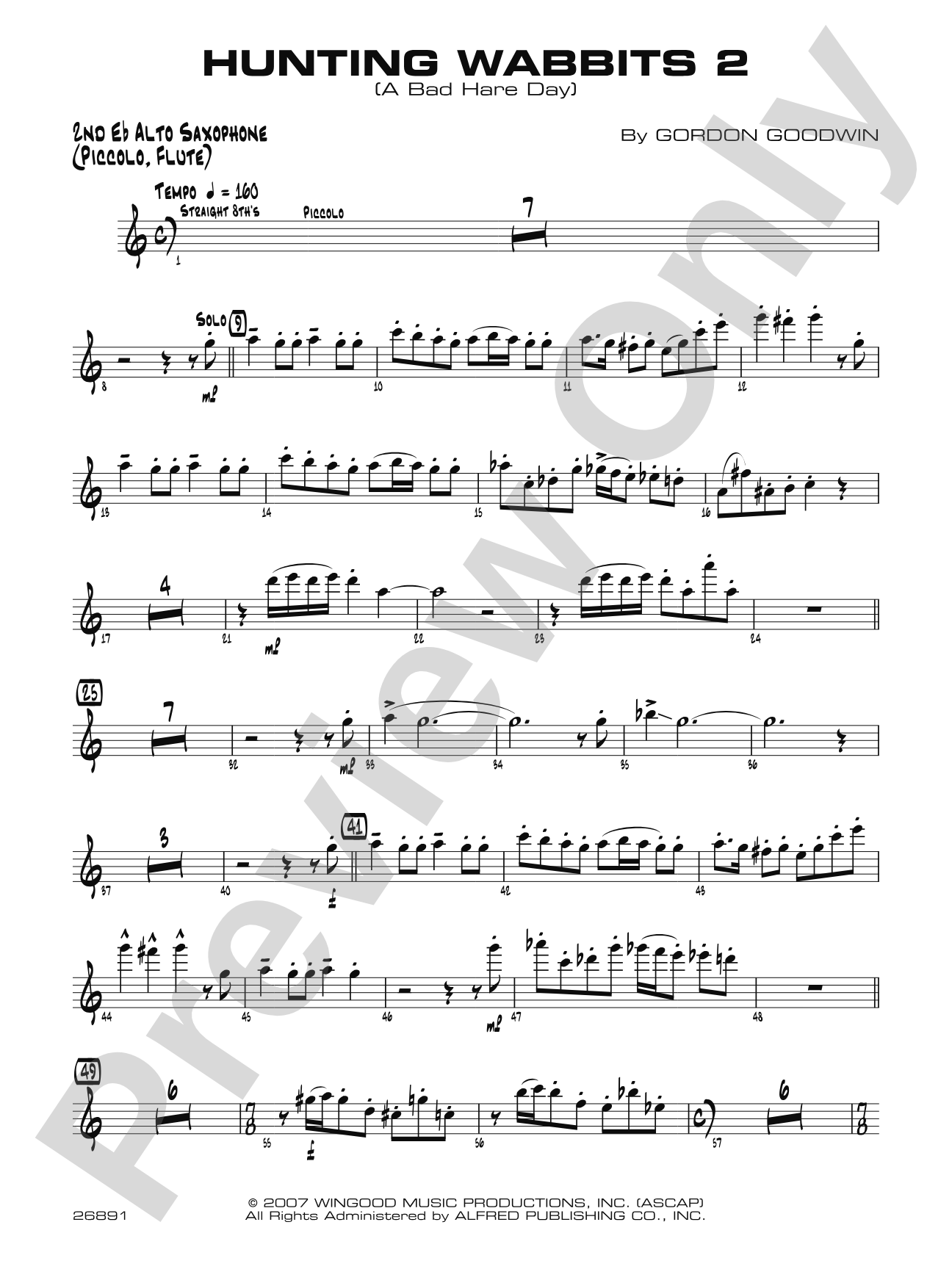 Hunting Wabbits 2 (A Bad Hare Day): 2nd E-flat Alto Saxophone