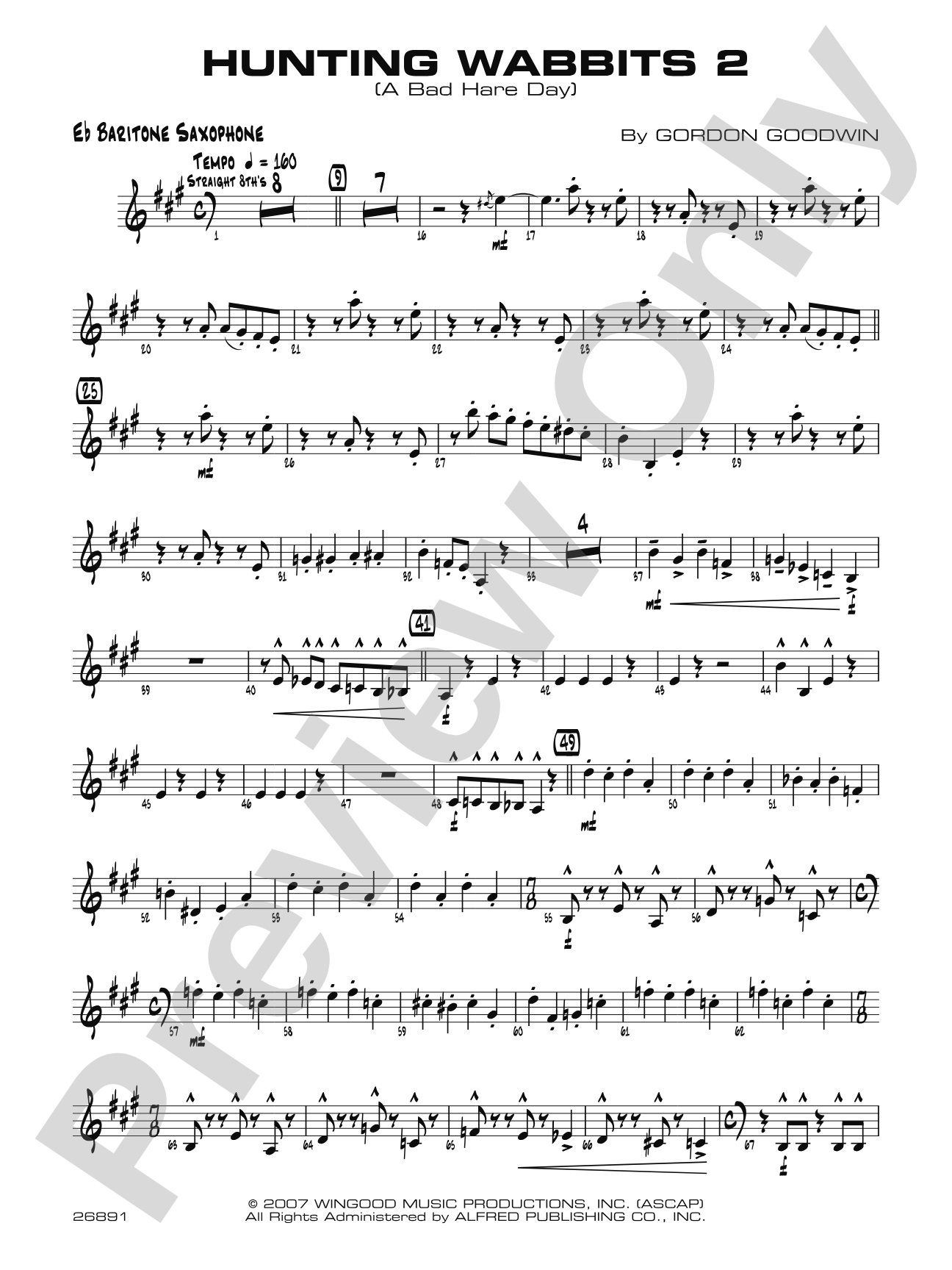 Hunting Wabbits 2 (A Bad Hare Day): E-flat Baritone Saxophone