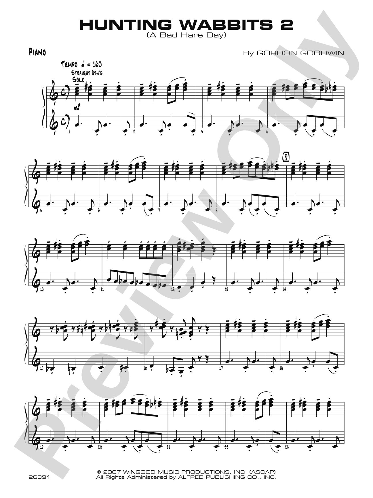 Hunting Wabbits 2 (A Bad Hare Day): Piano Accompaniment