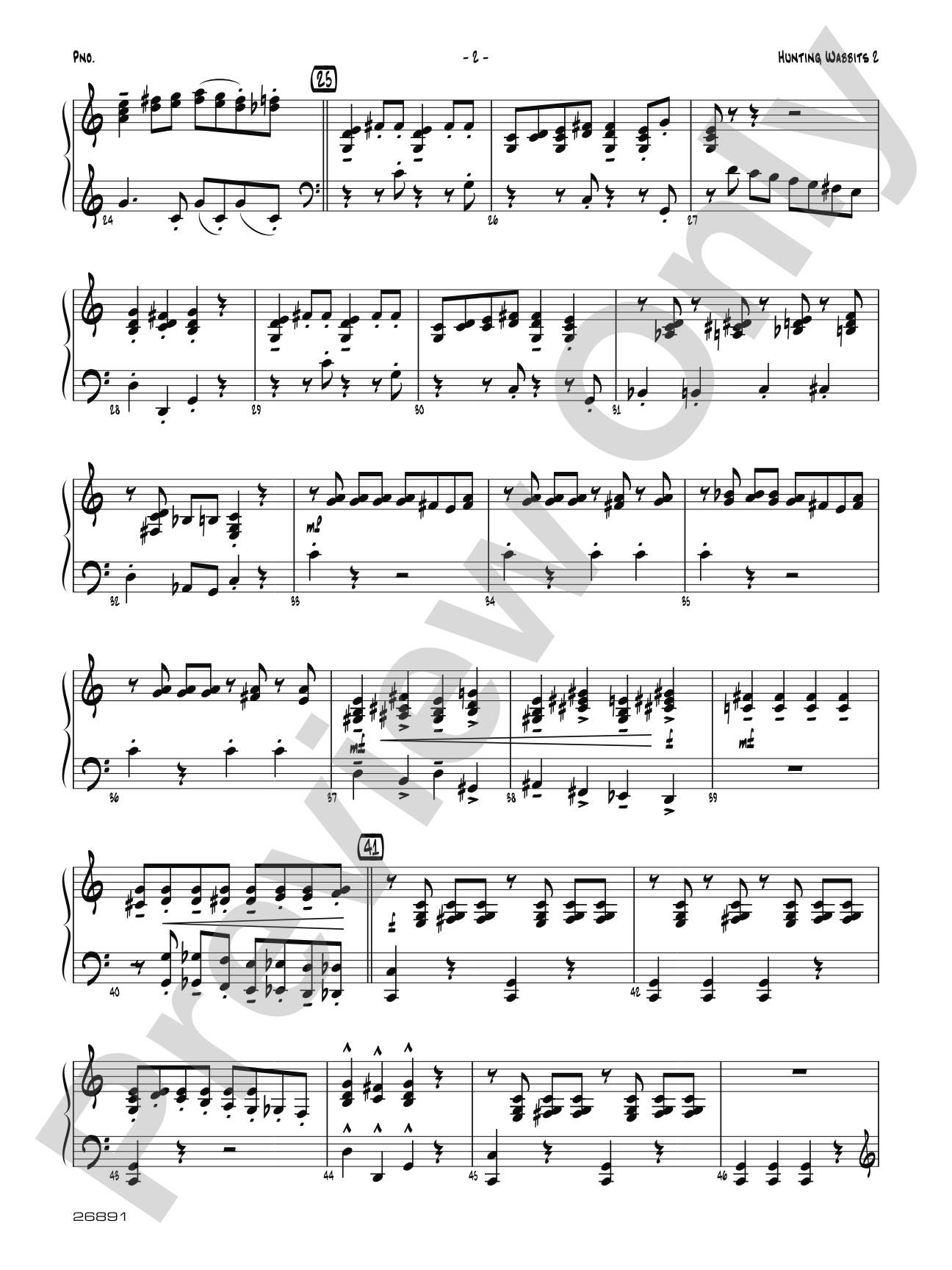 Hunting Wabbits 2 (A Bad Hare Day): Piano Accompaniment