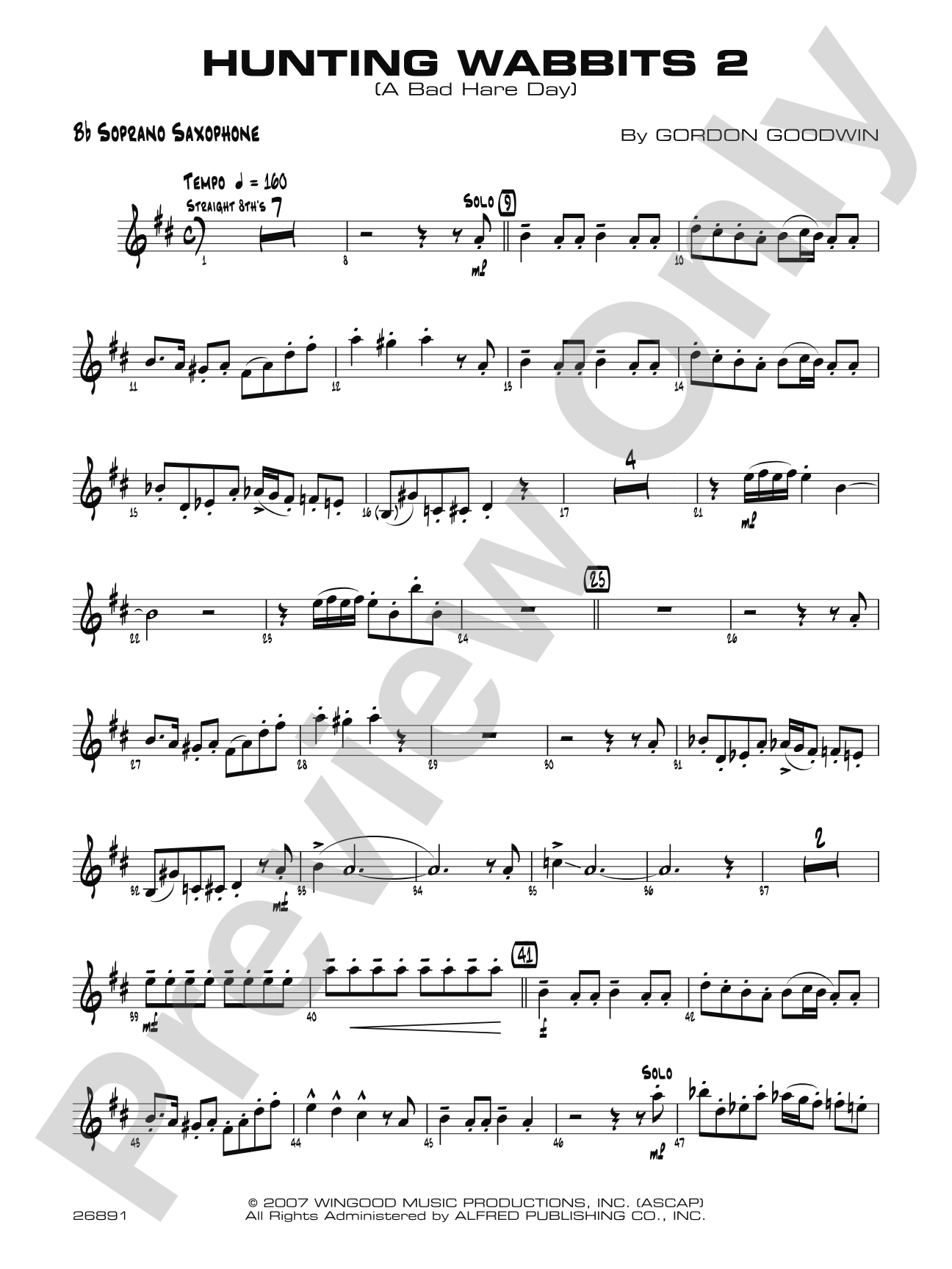 Hunting Wabbits 2 (A Bad Hare Day): B-flat Soprano Saxophone
