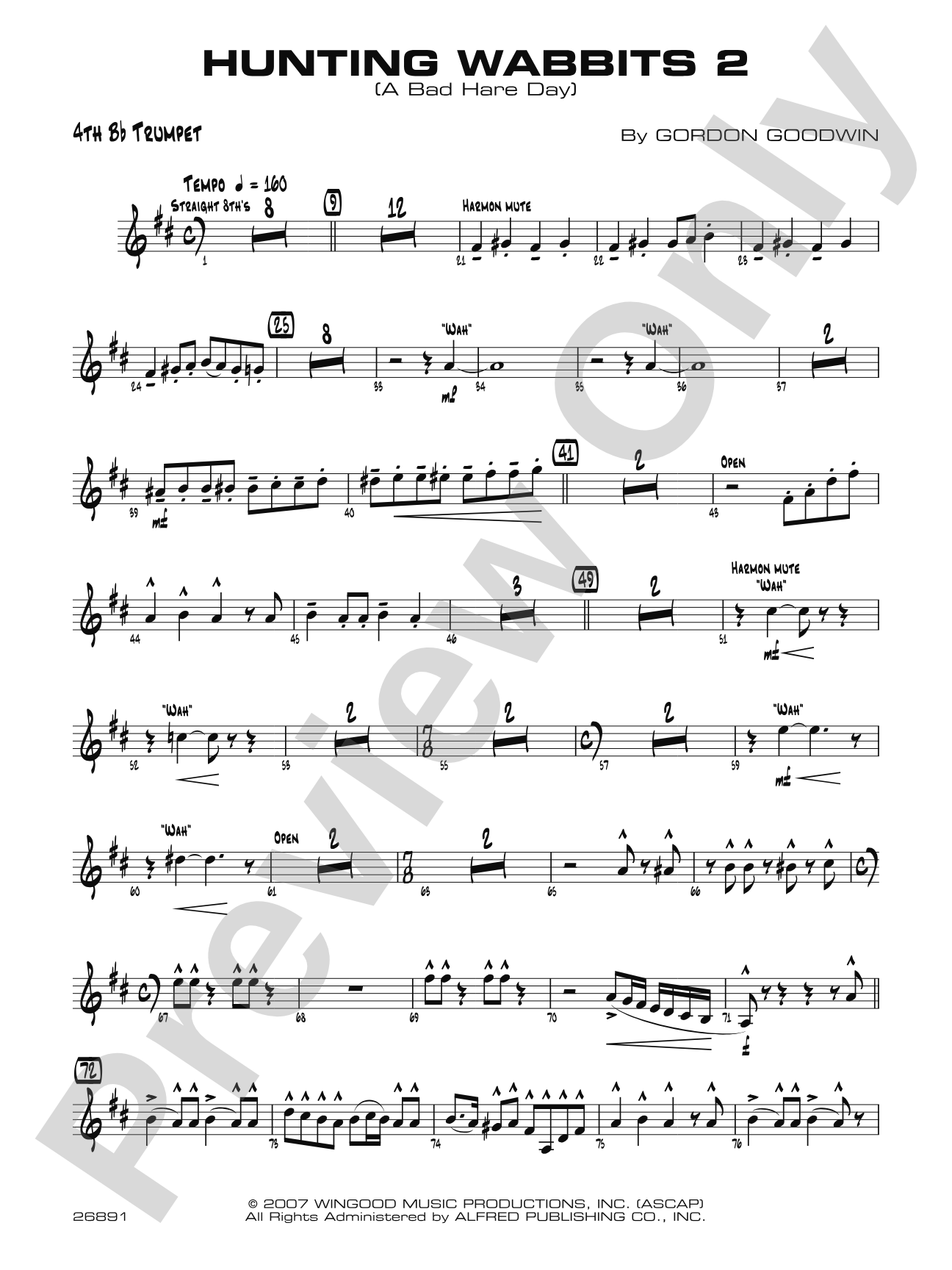 Hunting Wabbits 2 (A Bad Hare Day): 4th B-flat Trumpet
