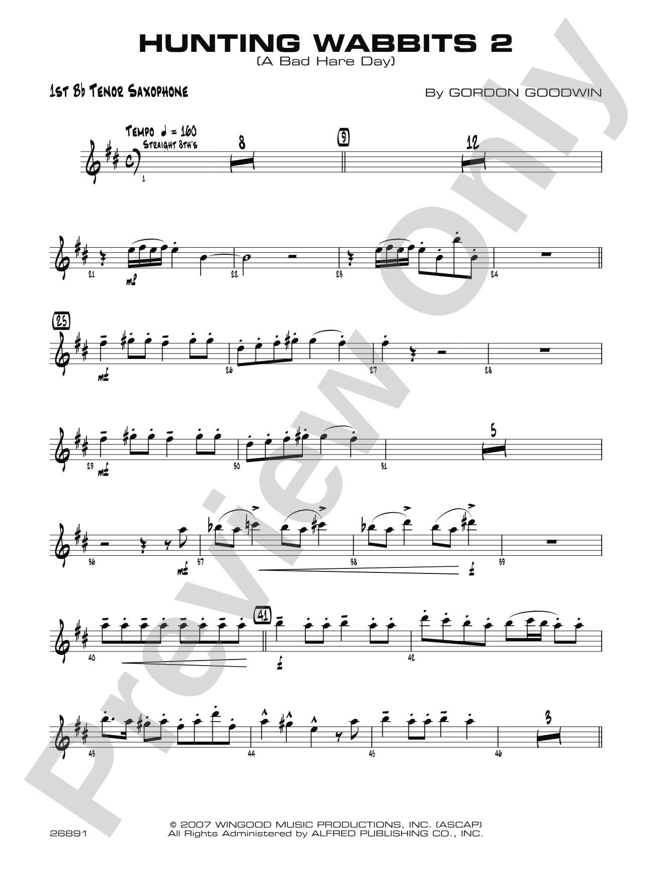 Hunting Wabbits 2 (A Bad Hare Day): B-flat Tenor Saxophone