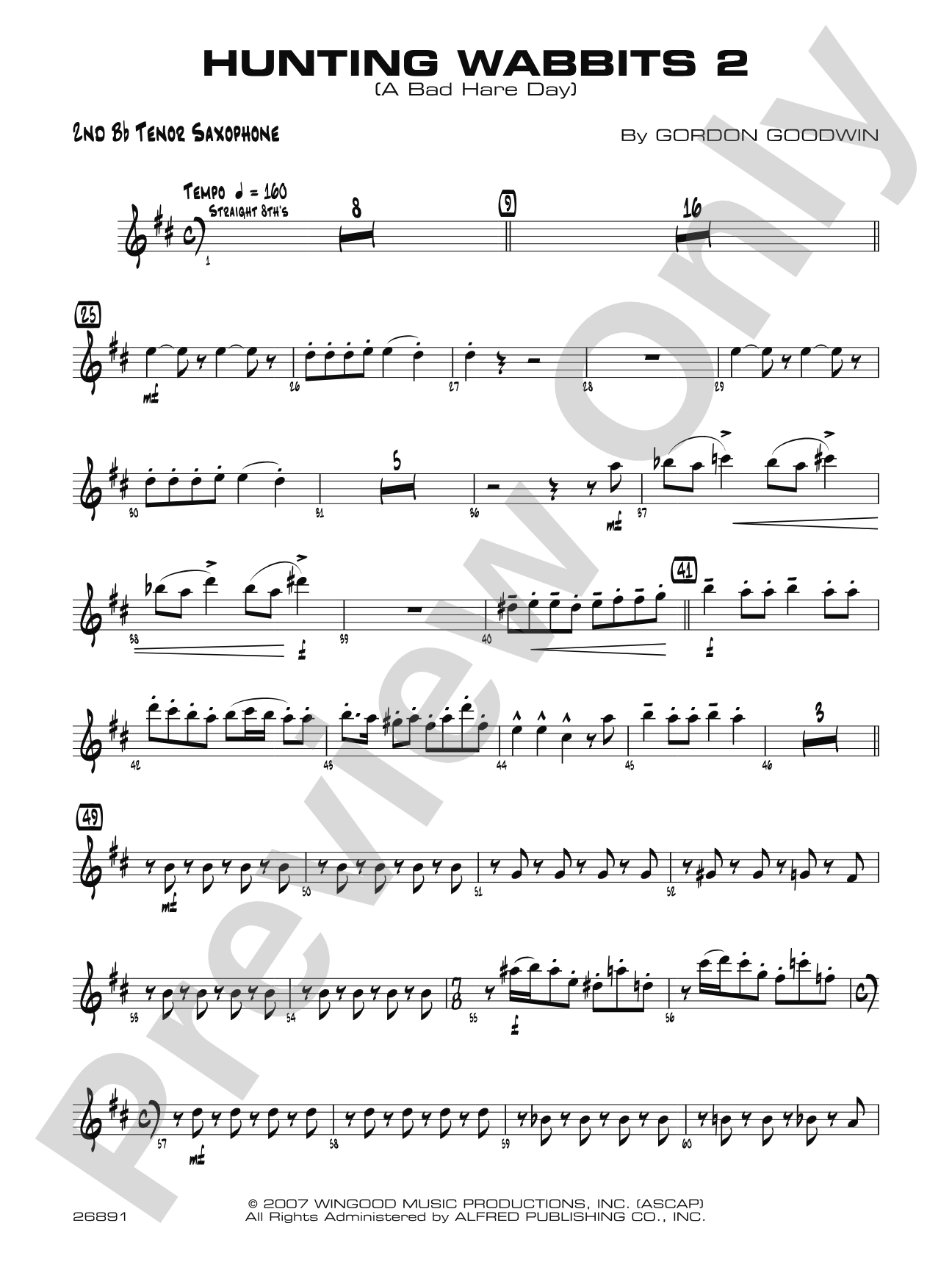 Hunting Wabbits 2 (A Bad Hare Day): 2nd B-flat Tenor Saxophone