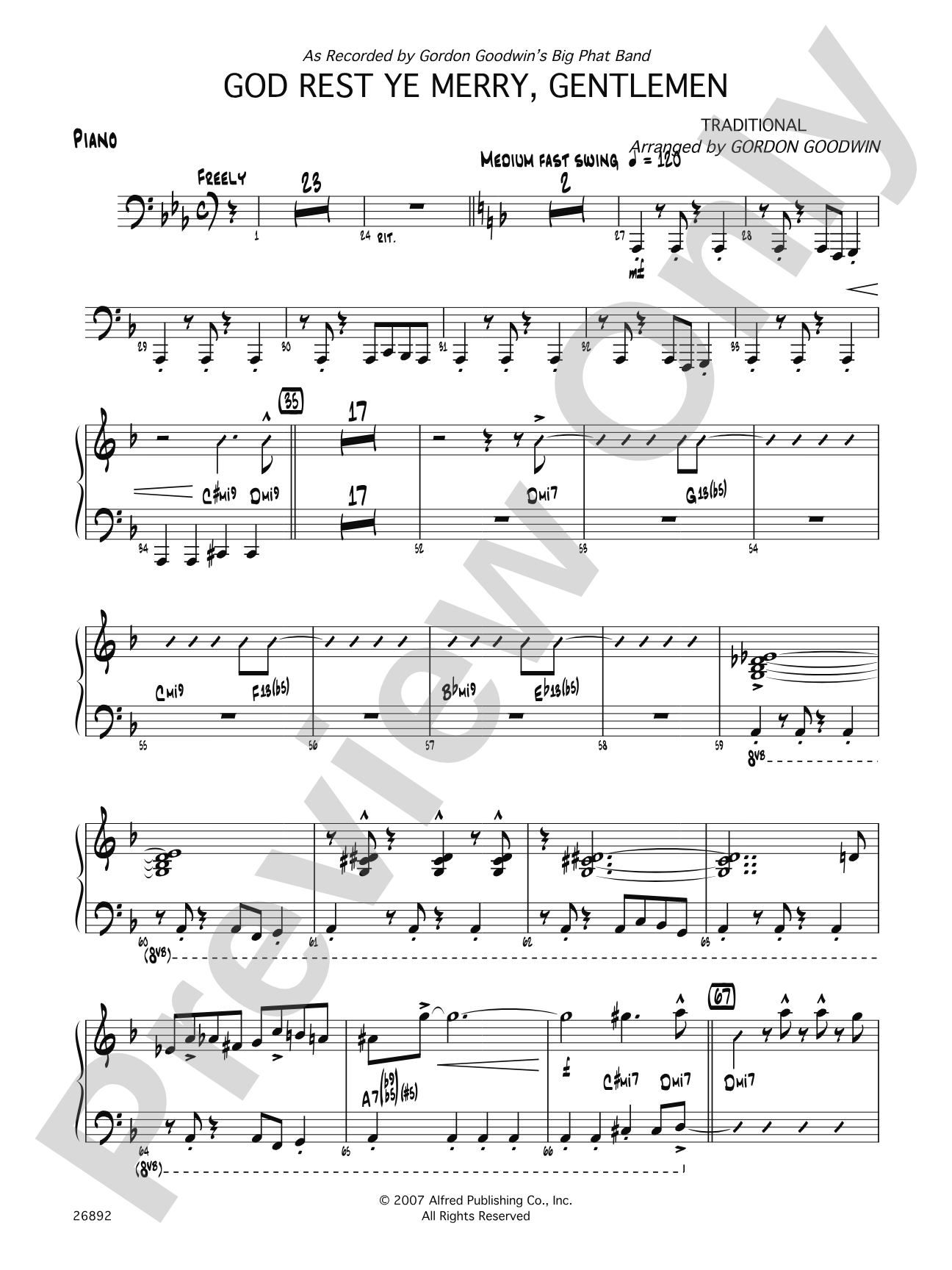 God Rest Ye Merry Gentlemen: Piano Accompaniment