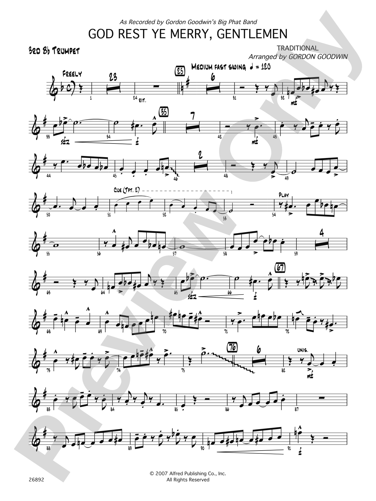 God Rest Ye Merry Gentlemen: 3rd B-flat Trumpet