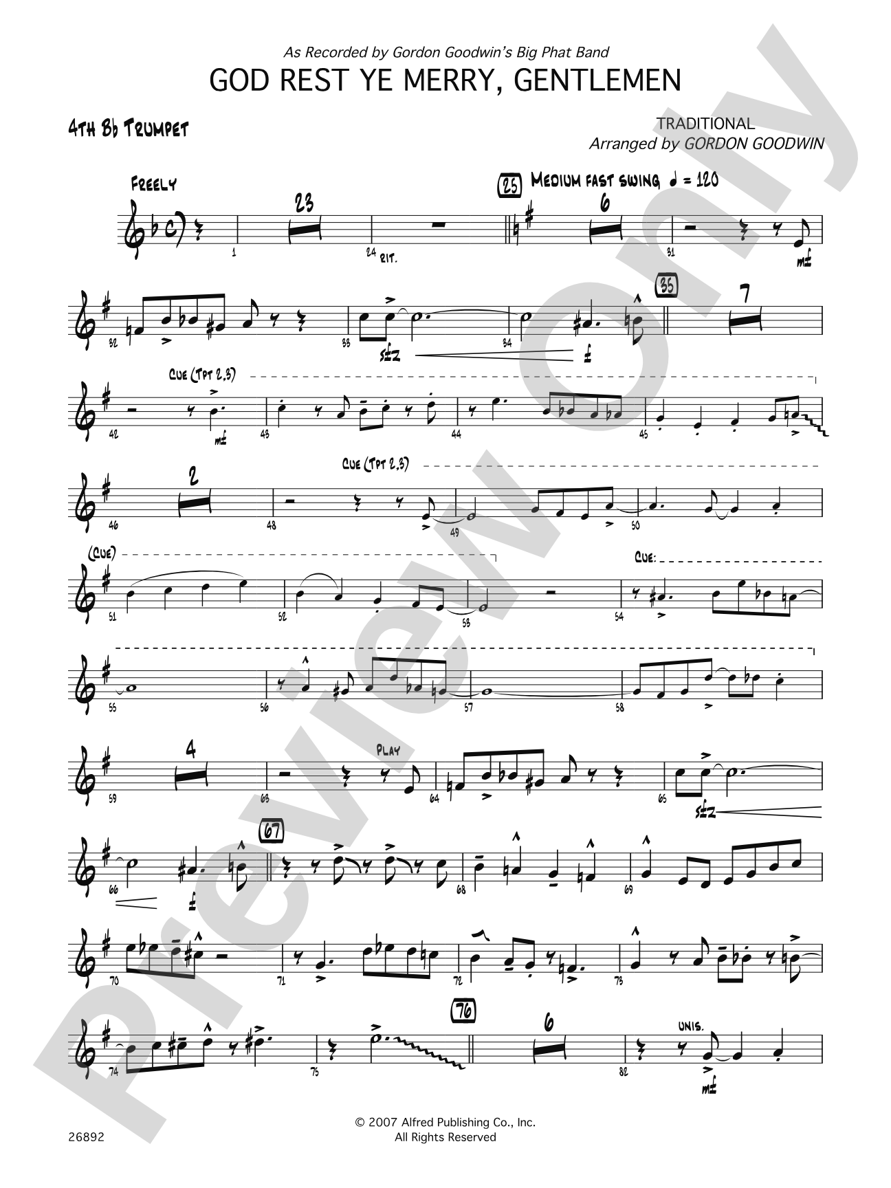 God Rest Ye Merry Gentlemen: 4th B-flat Trumpet