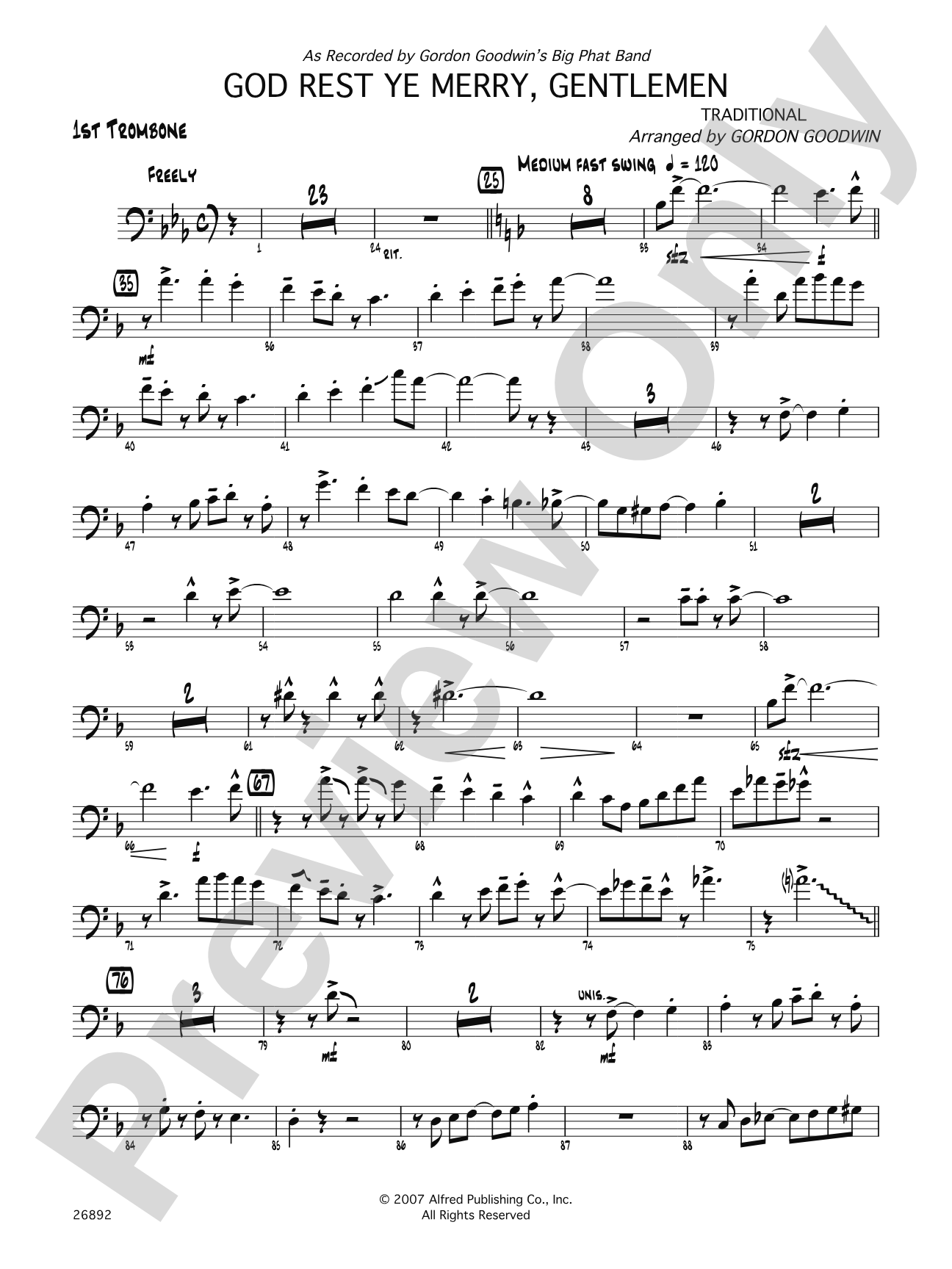 God Rest Ye Merry Gentlemen: 1st Trombone