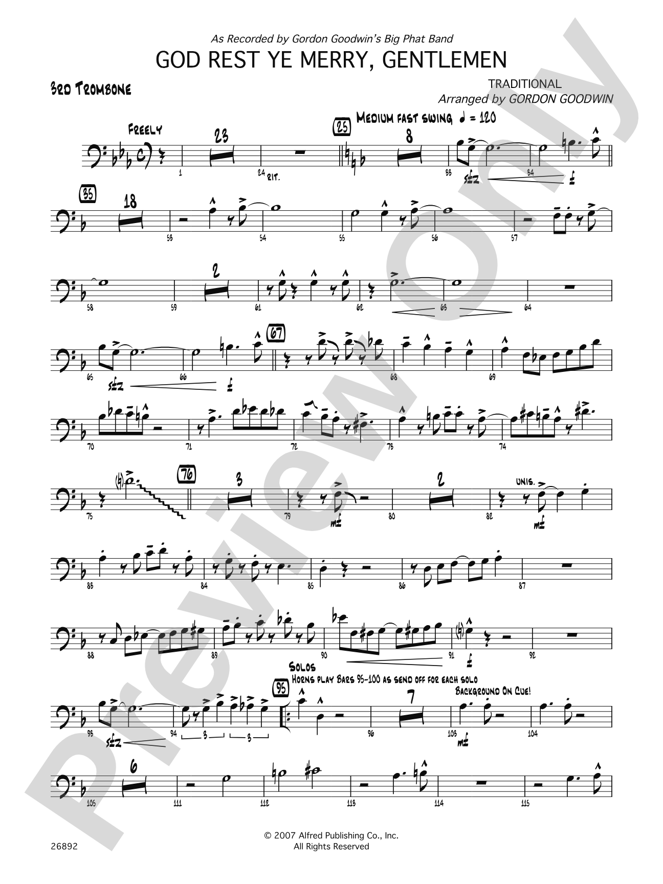 God Rest Ye Merry Gentlemen: 3rd Trombone