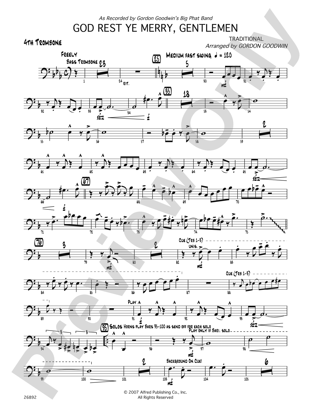 God Rest Ye Merry Gentlemen: 4th Trombone