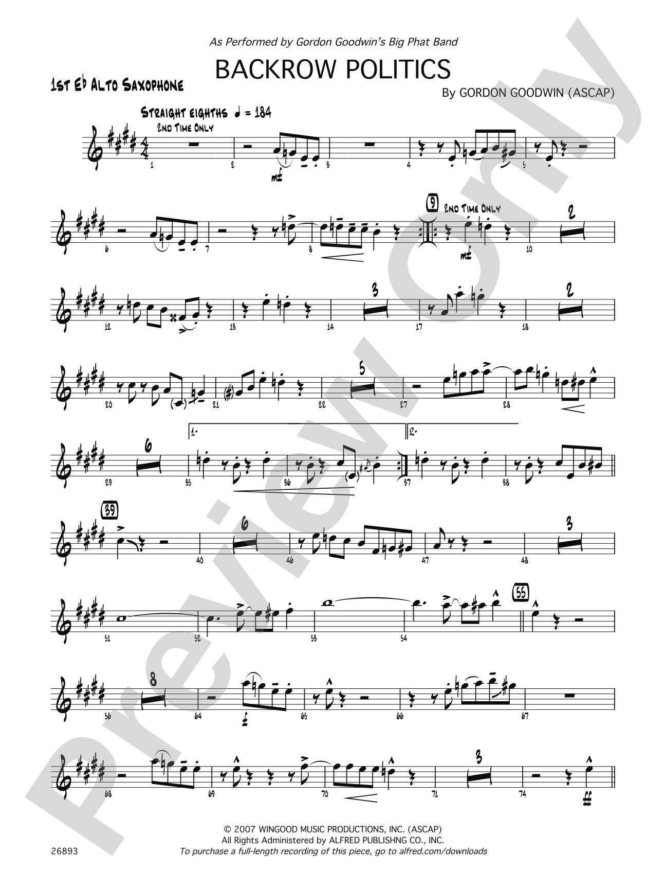 Backrow Politics: E-flat Alto Saxophone