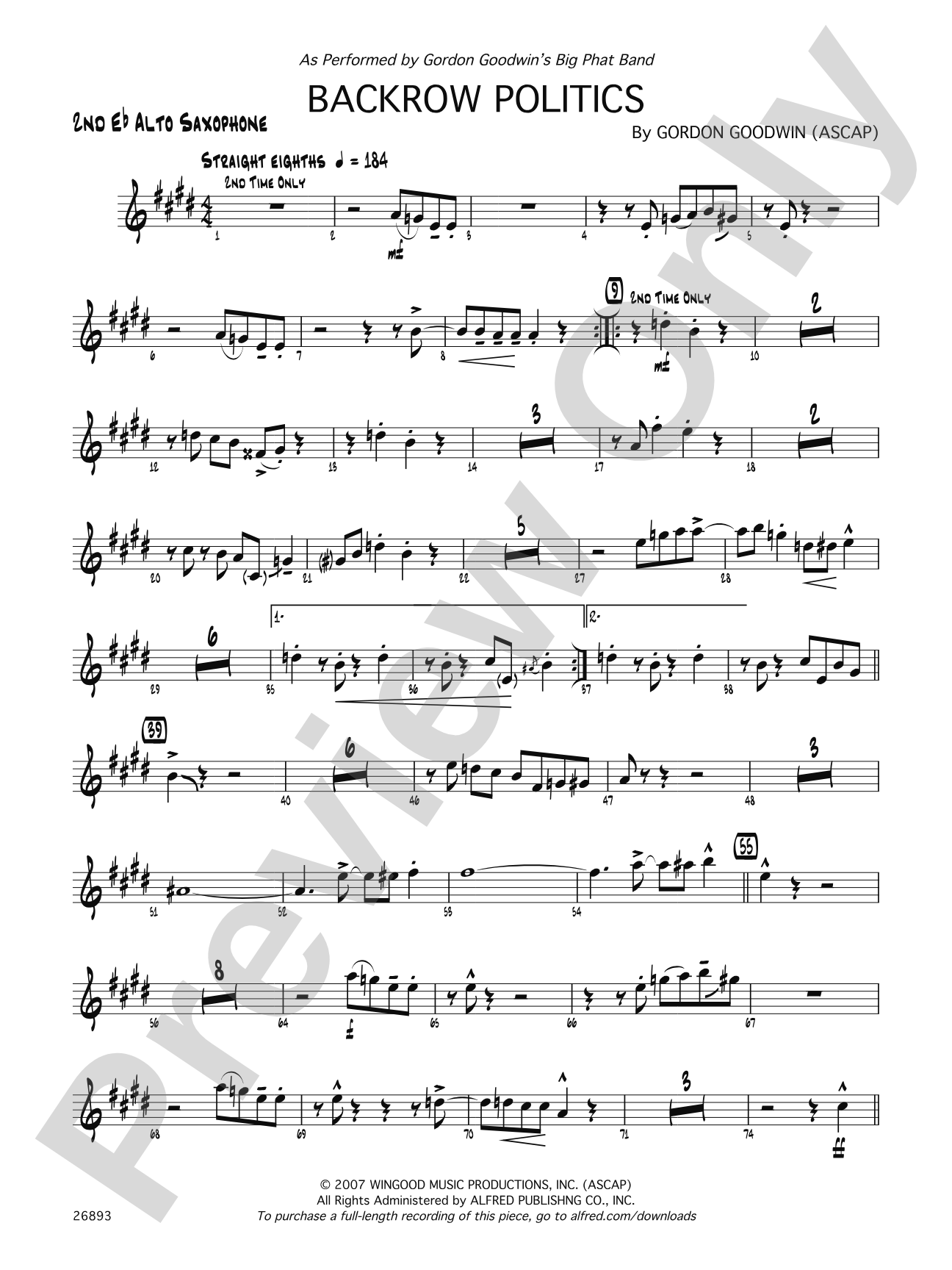 Backrow Politics: 2nd E-flat Alto Saxophone