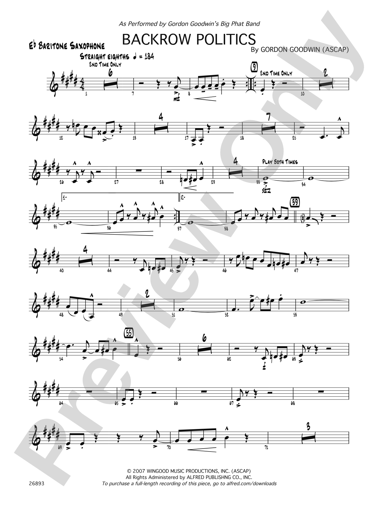 Backrow Politics: E-flat Baritone Saxophone