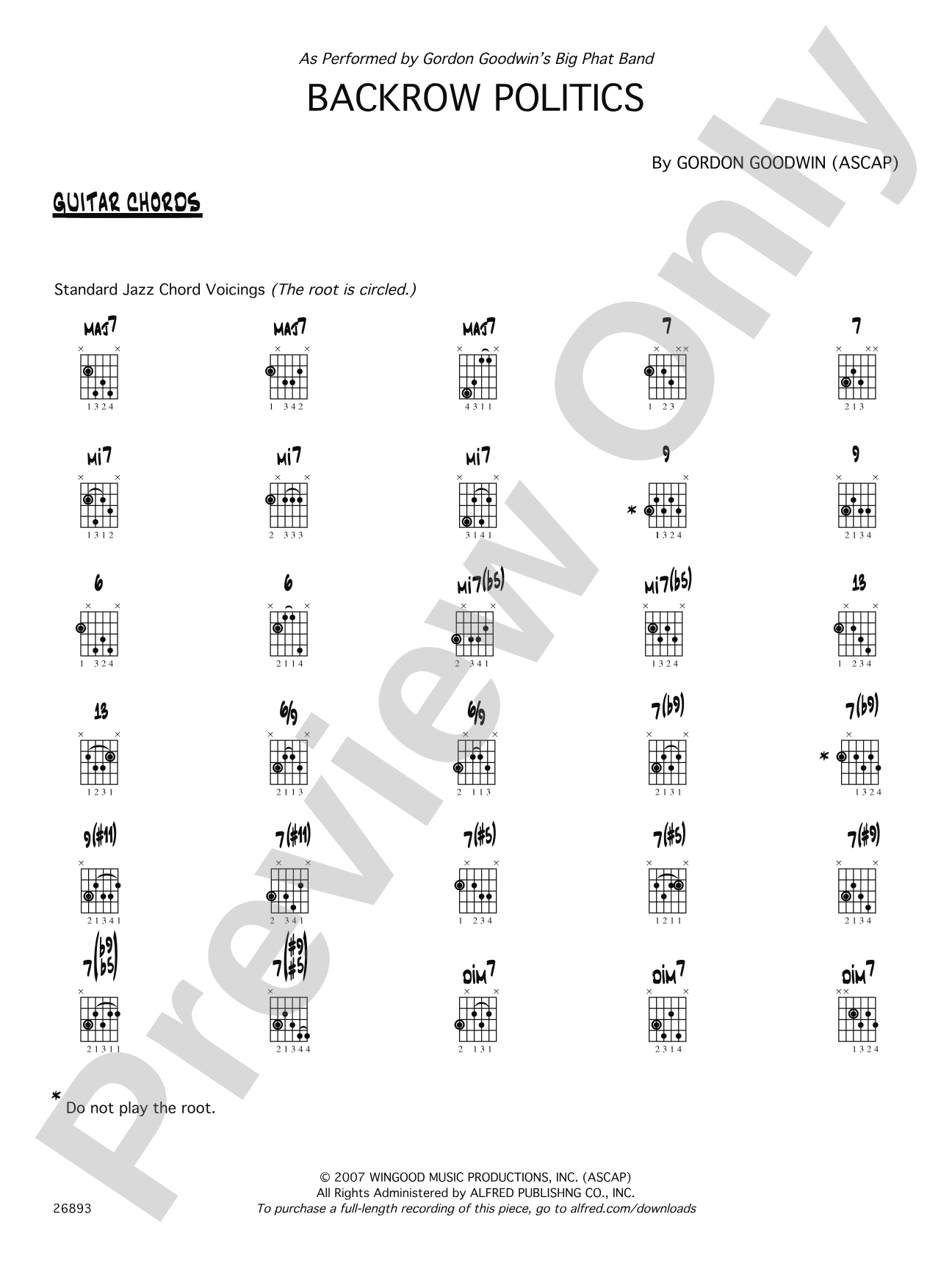 Backrow Politics: Guitar Chords