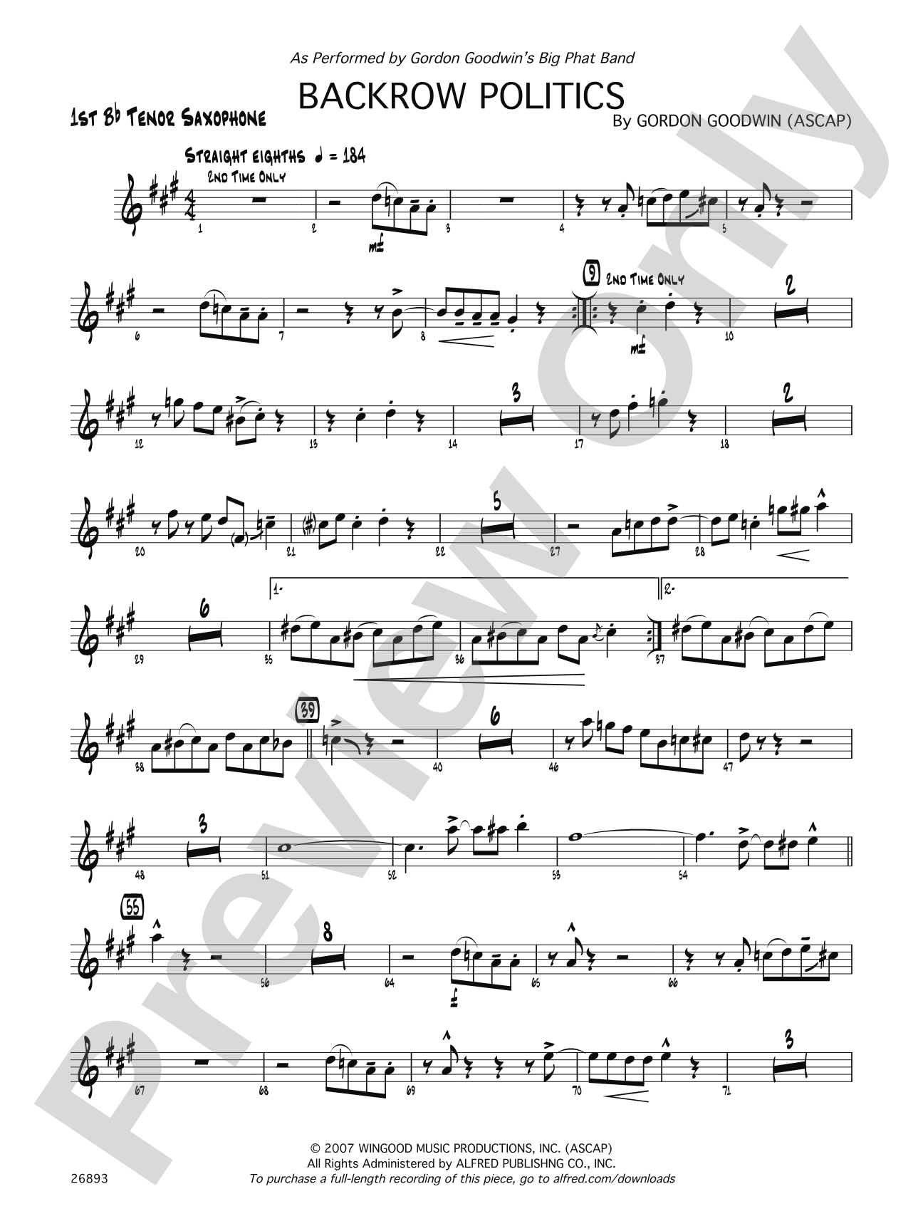 Backrow Politics: B-flat Tenor Saxophone