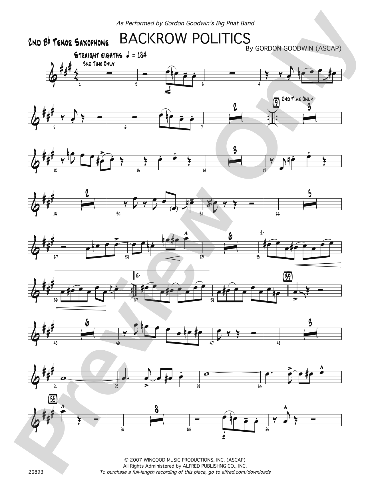 Backrow Politics: 2nd B-flat Tenor Saxophone