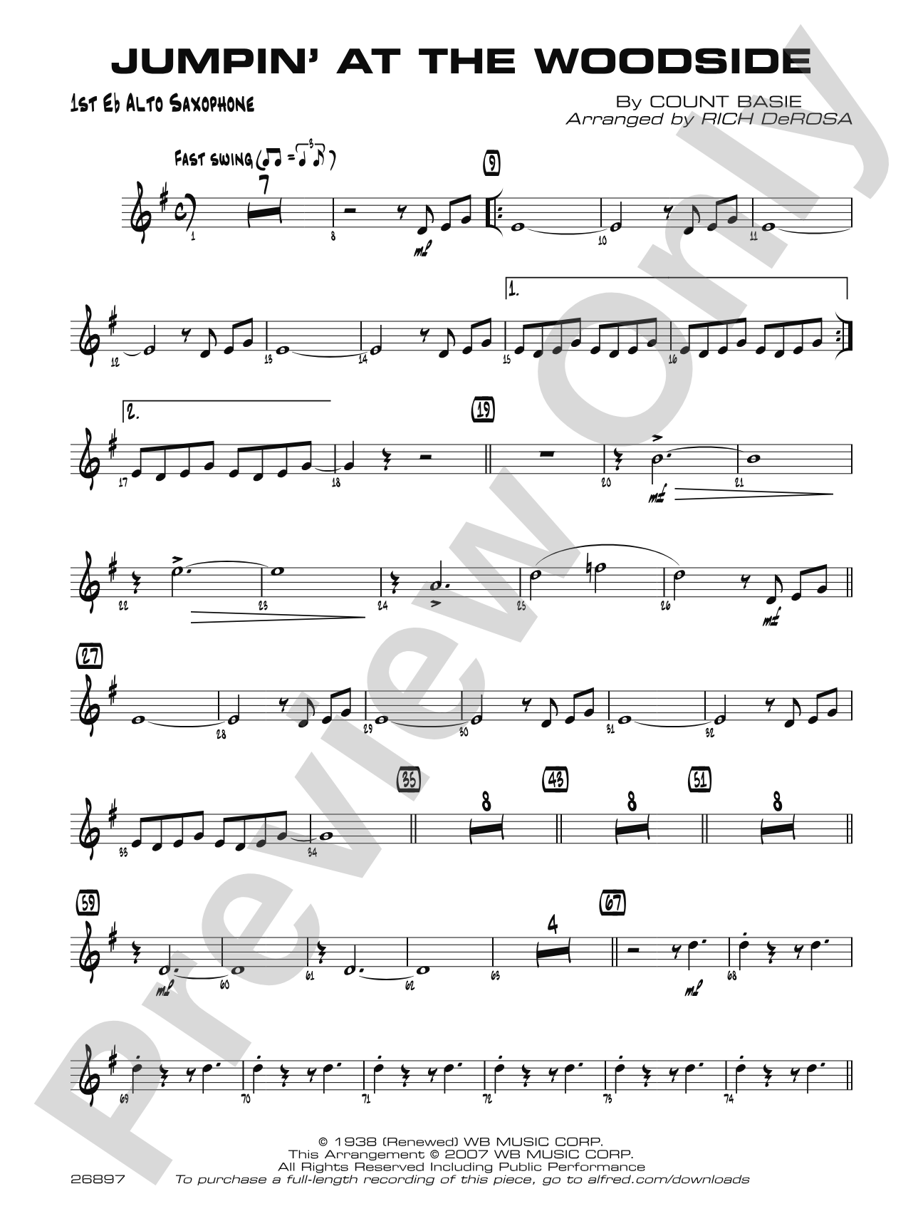 Jumpin' at the Woodside: E-flat Alto Saxophone