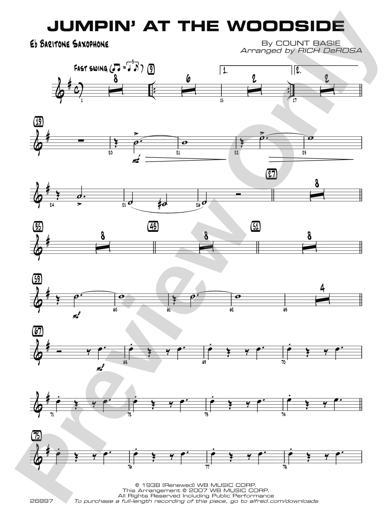 Jumpin' at the Woodside: E-flat Baritone Saxophone