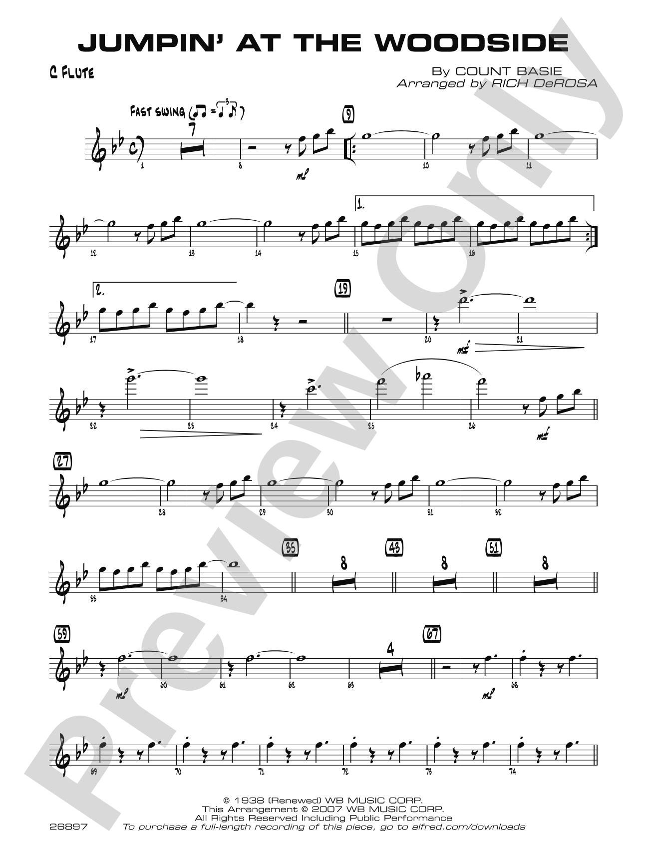 Jumpin' at the Woodside: Flute