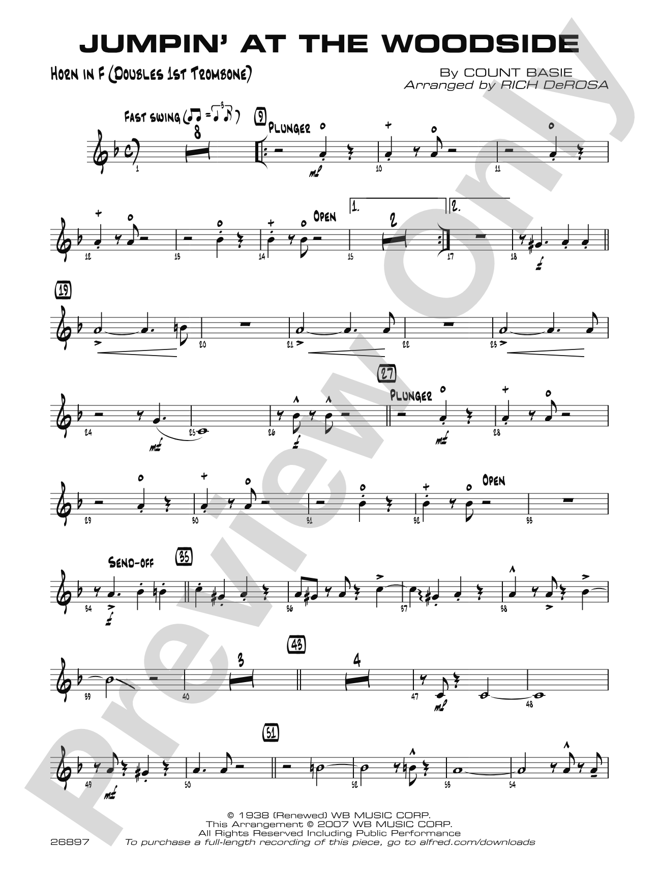 Jumpin' at the Woodside: 1st F Horn