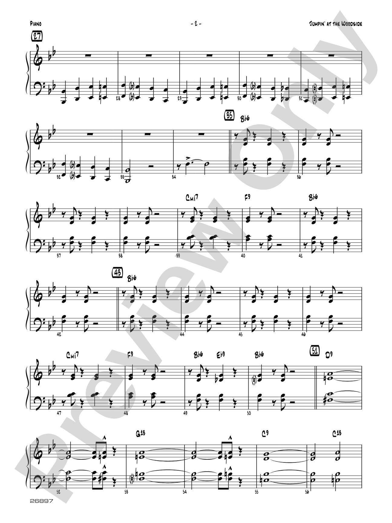 Jumpin' at the Woodside: Piano Accompaniment