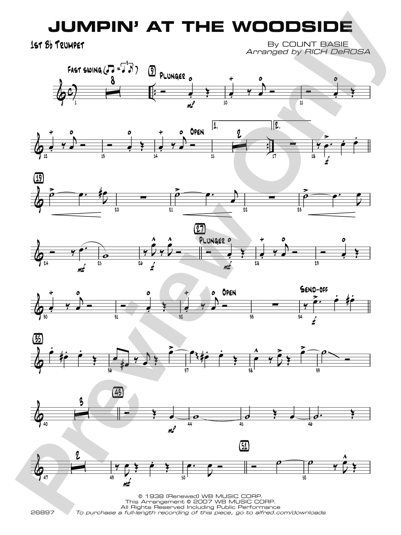 Jumpin' at the Woodside: 1st B-flat Trumpet