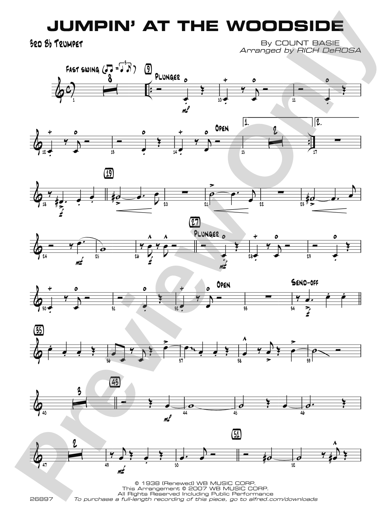 Jumpin' at the Woodside: 3rd B-flat Trumpet