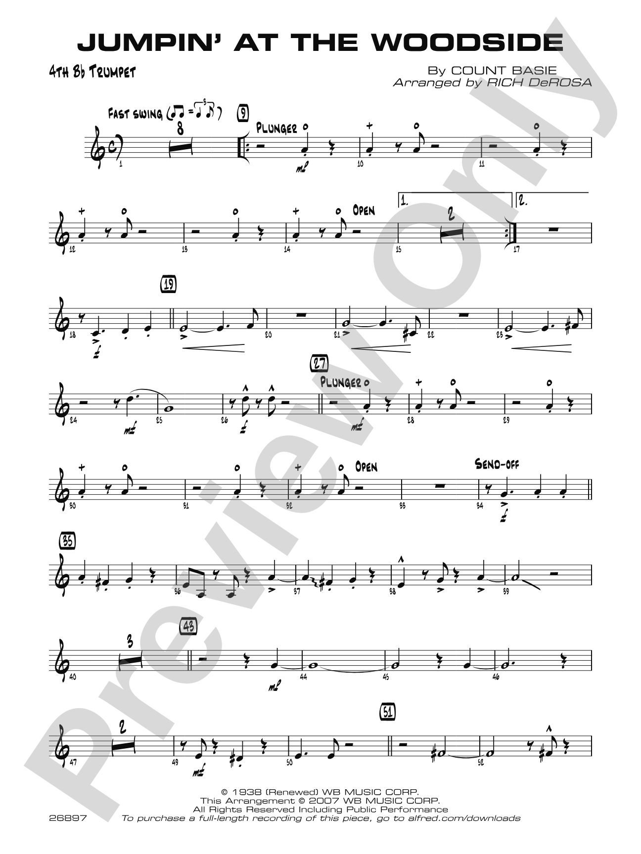 Jumpin' at the Woodside: 4th B-flat Trumpet