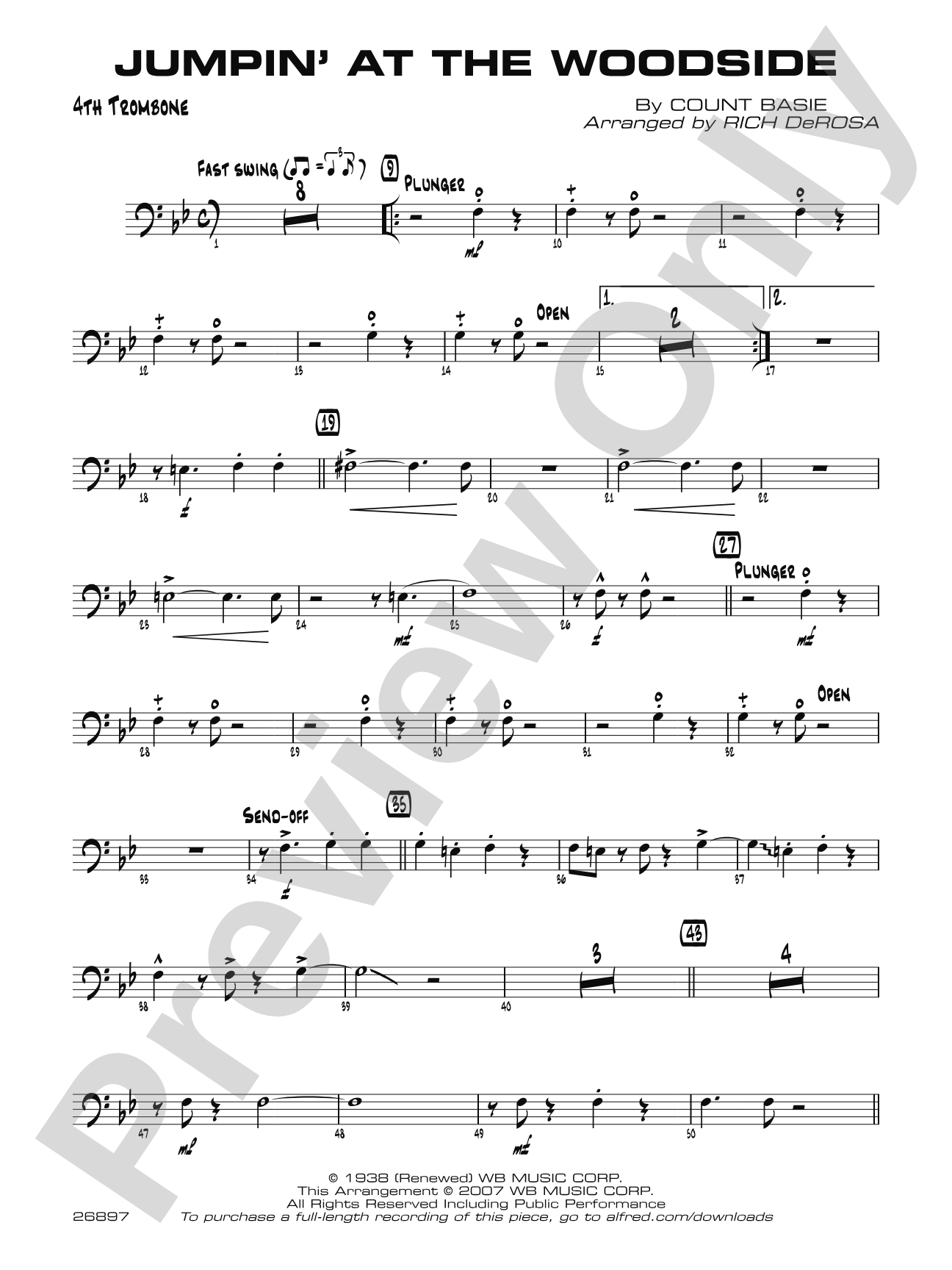 Jumpin' at the Woodside: 4th Trombone