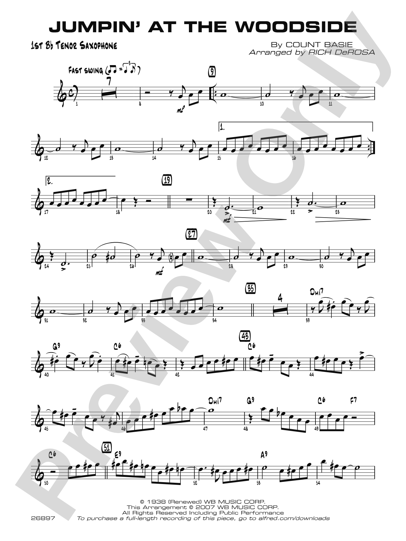 Jumpin' at the Woodside: B-flat Tenor Saxophone