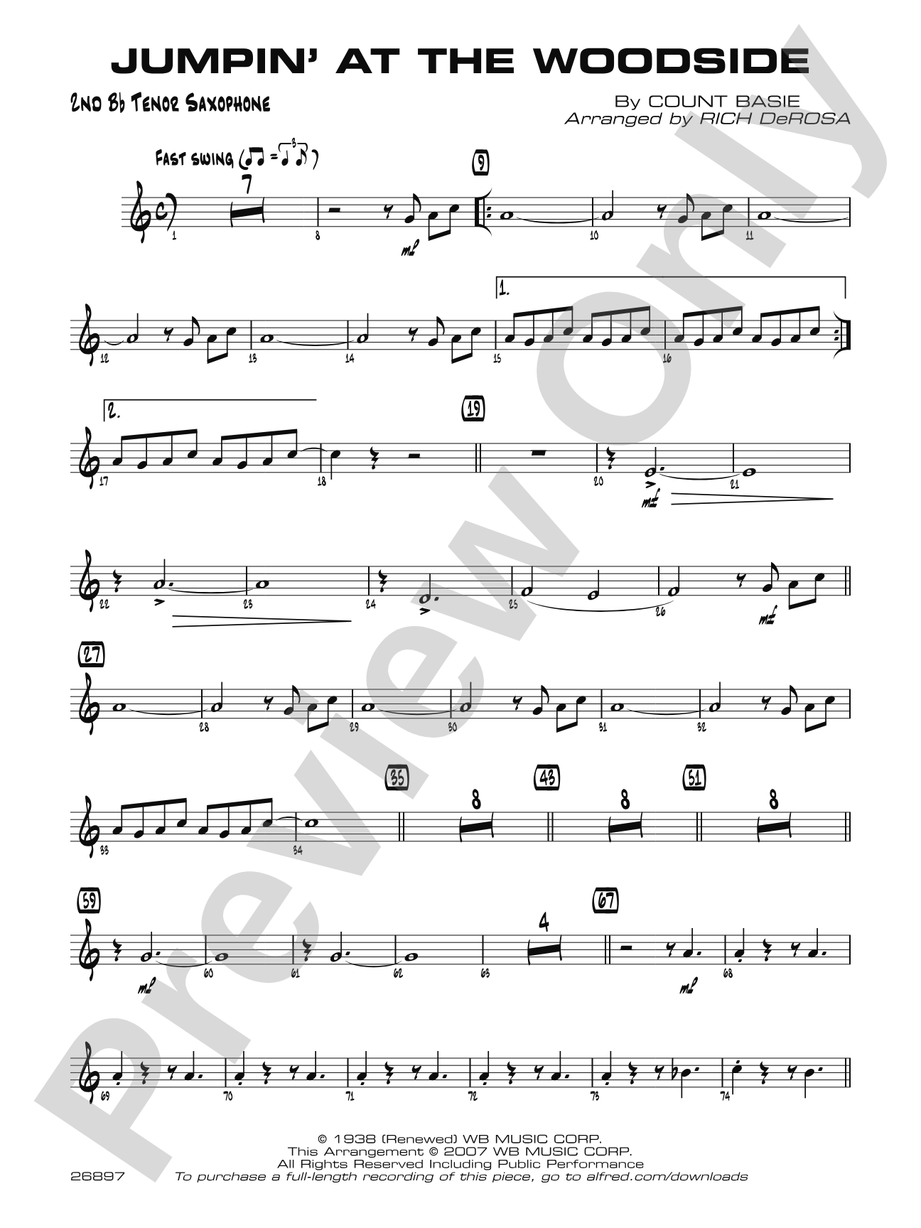 Jumpin' at the Woodside: 2nd B-flat Tenor Saxophone