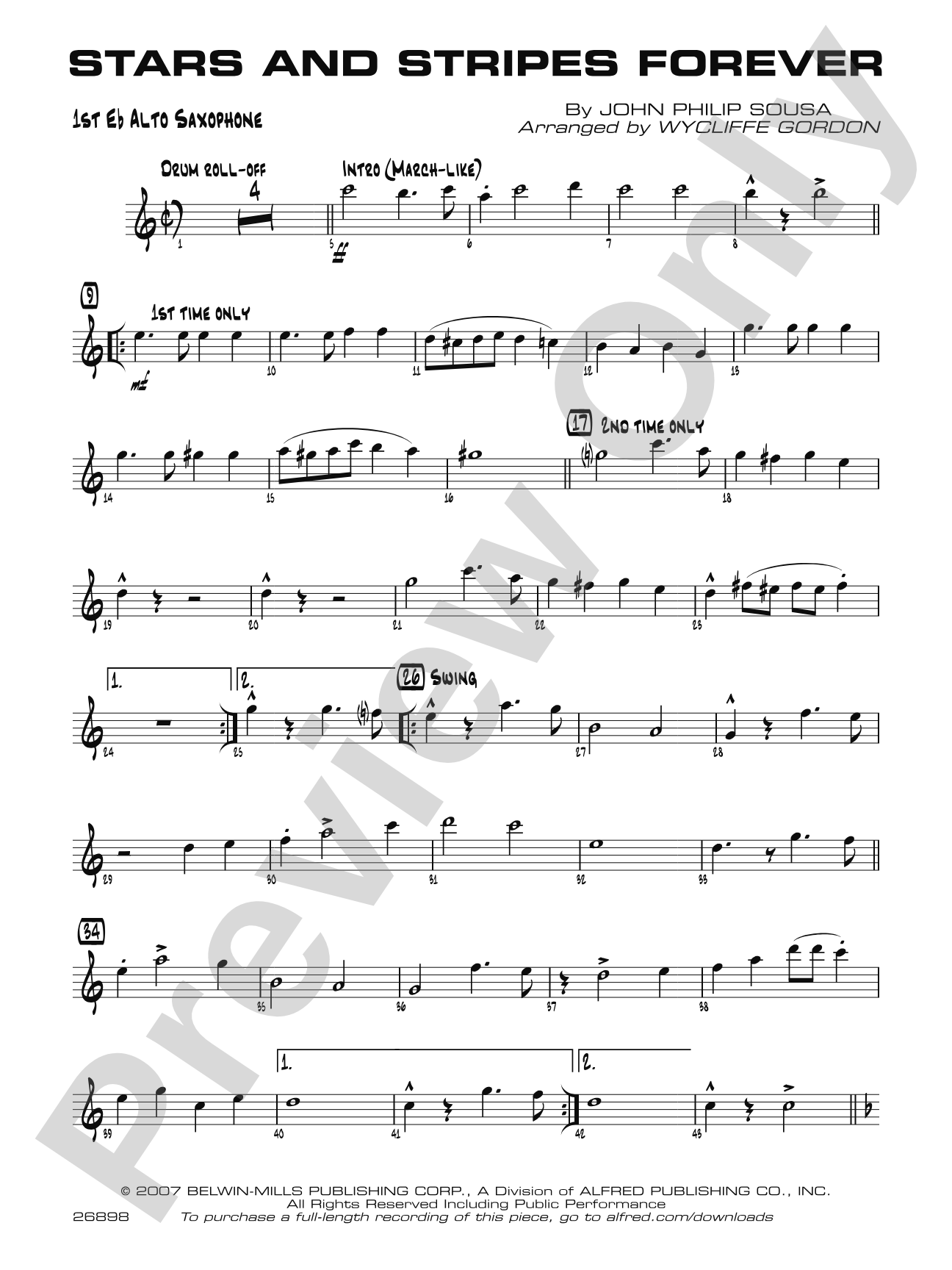 Stars and Stripes Forever: E-flat Alto Saxophone