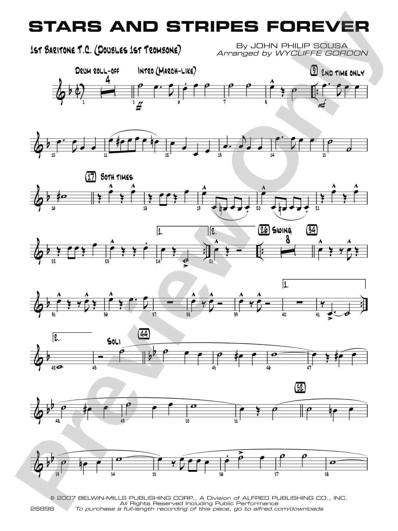 Stars and Stripes Forever: Baritone T.C.