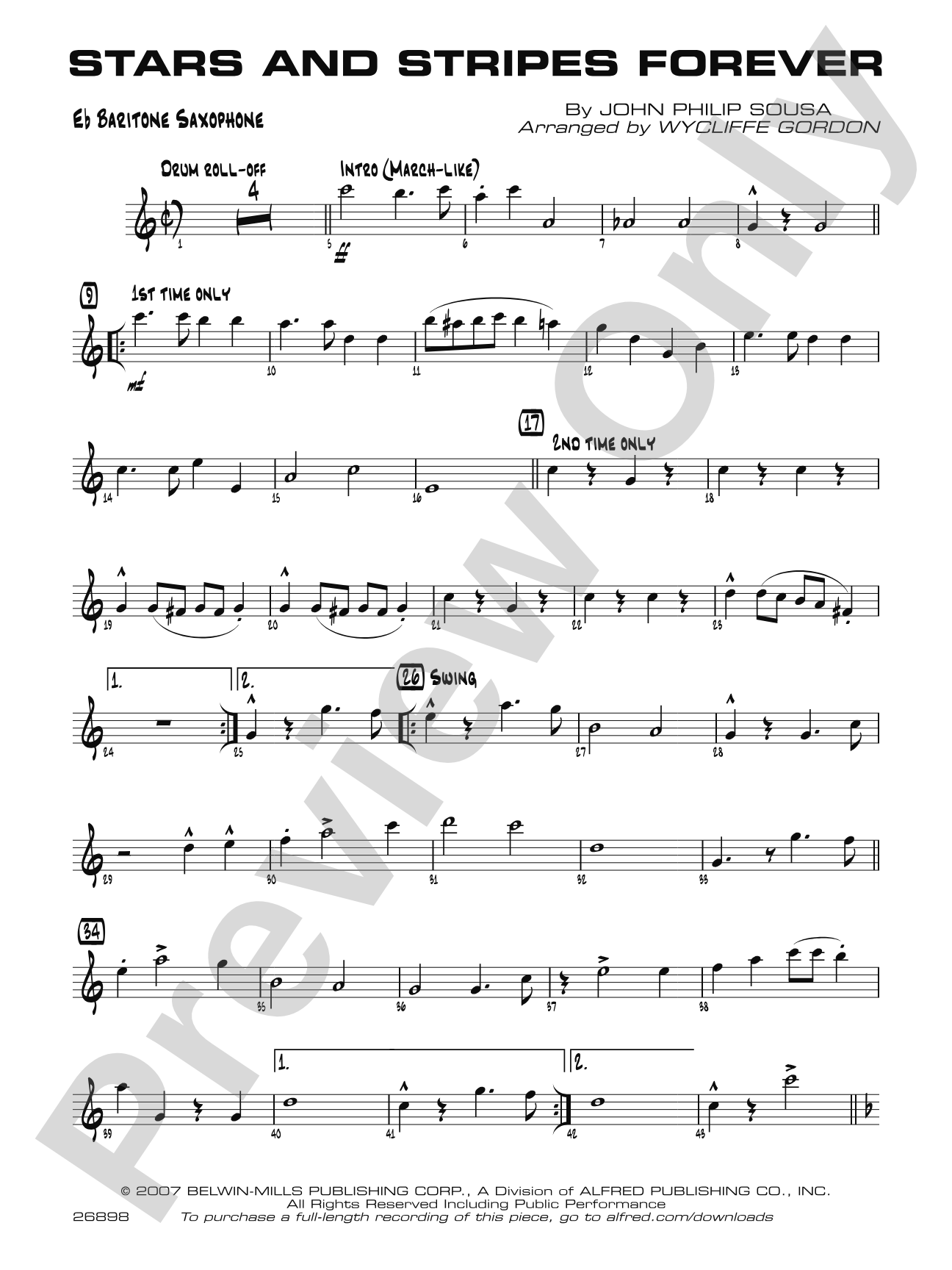 Stars and Stripes Forever: E-flat Baritone Saxophone