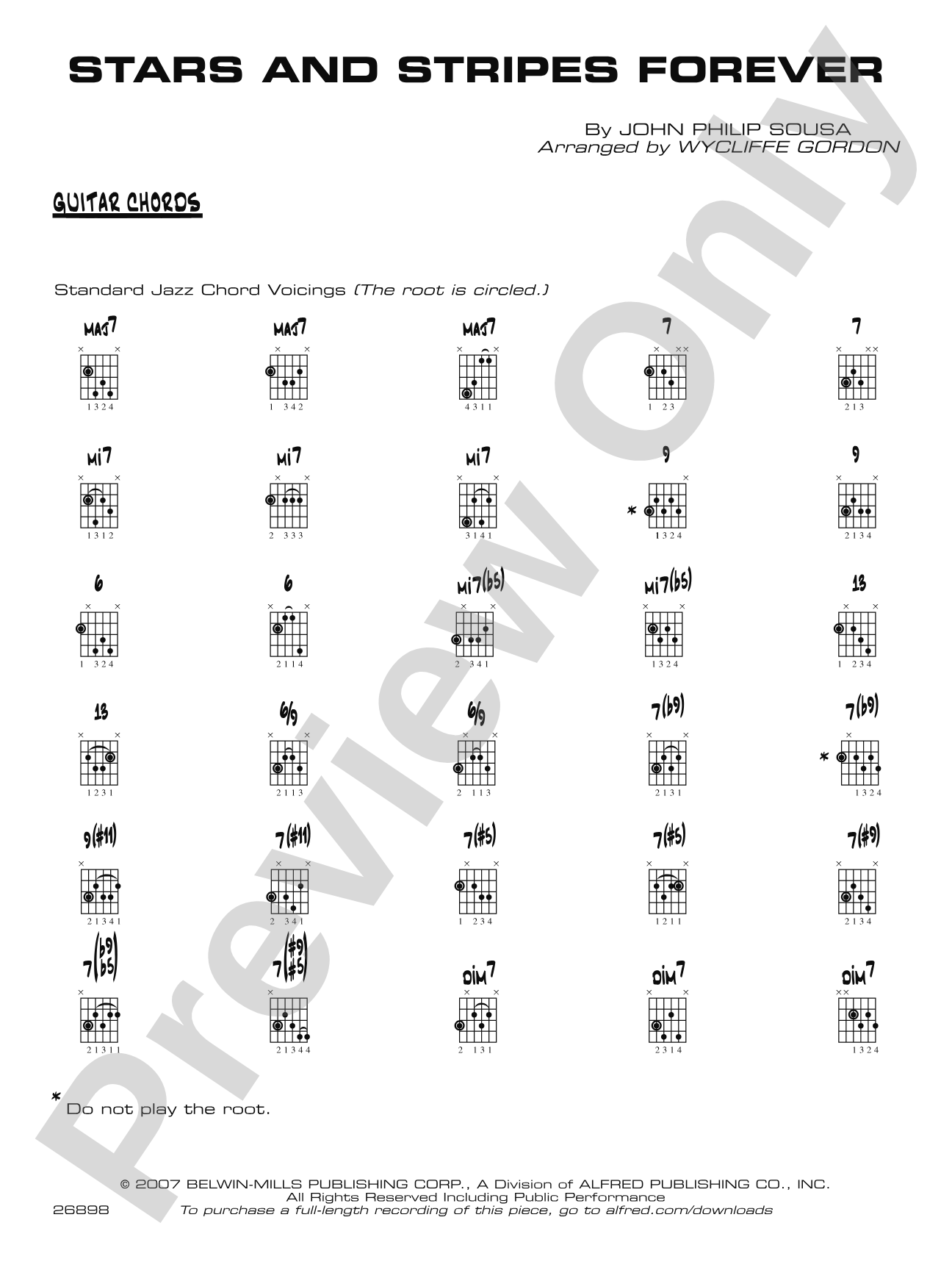 Stars and Stripes Forever: Guitar Chords