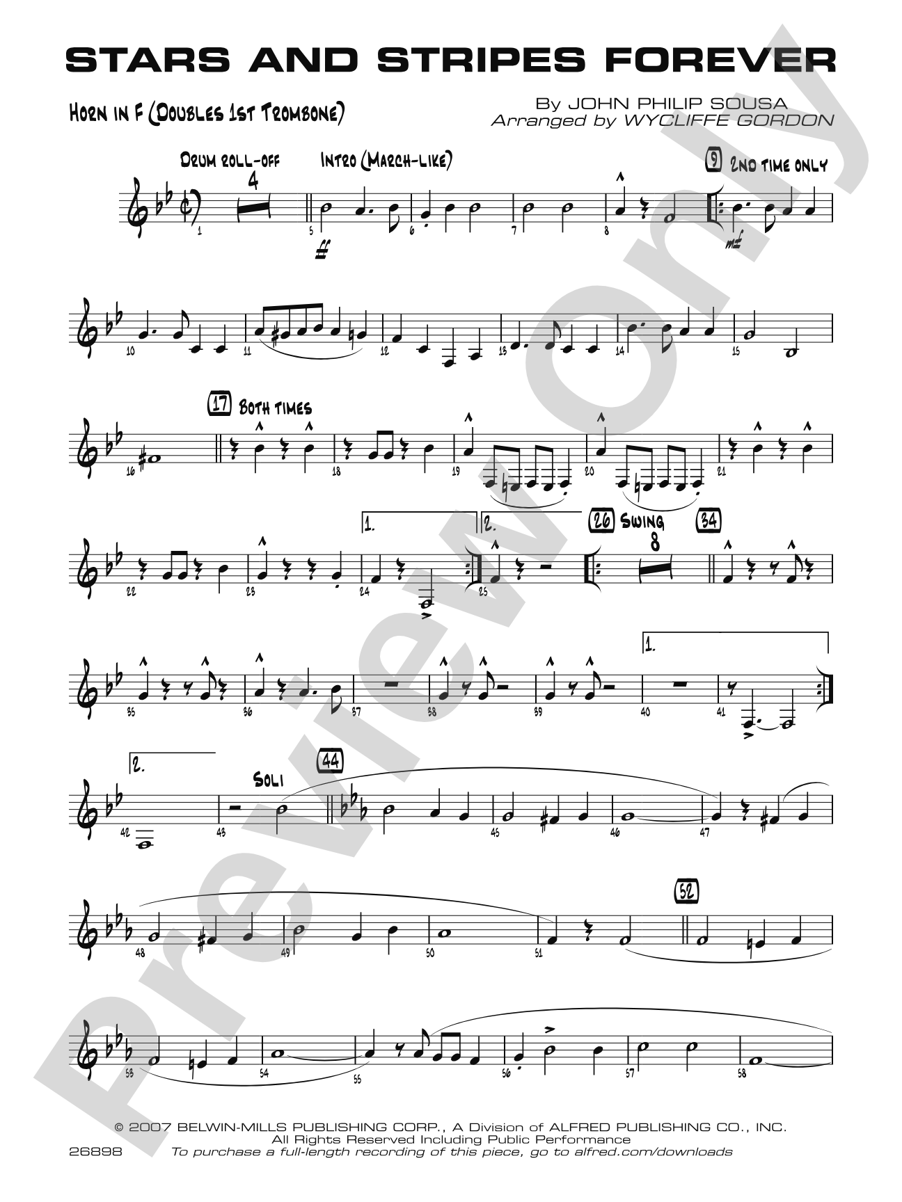 Stars and Stripes Forever: 1st F Horn