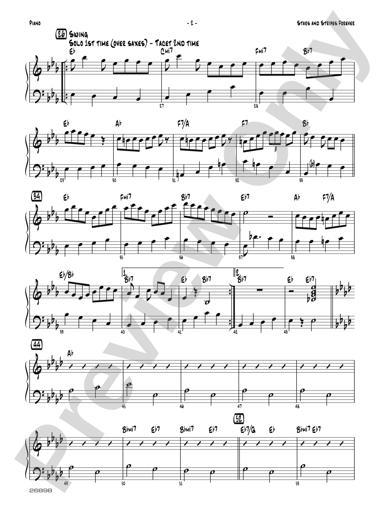 Stars and Stripes Forever: Piano Accompaniment