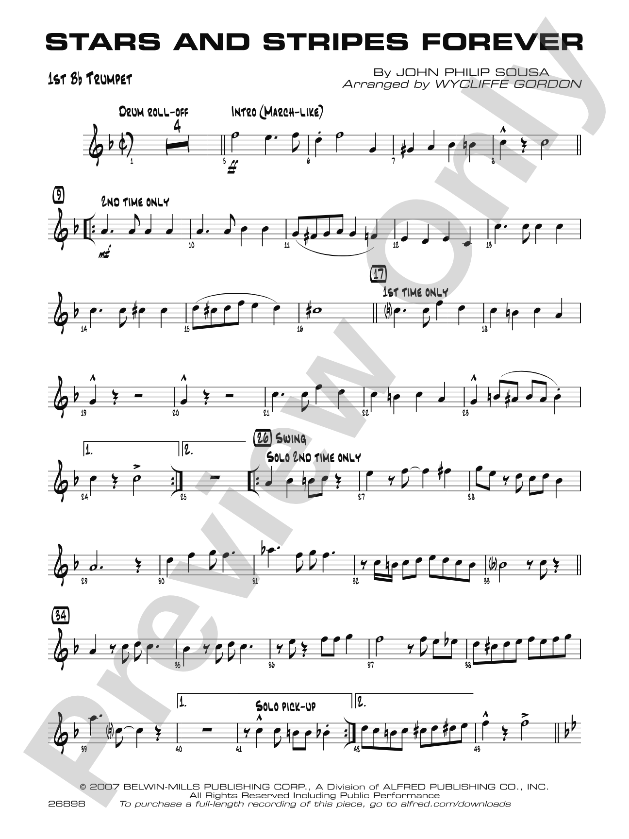 Stars and Stripes Forever: 1st B-flat Trumpet