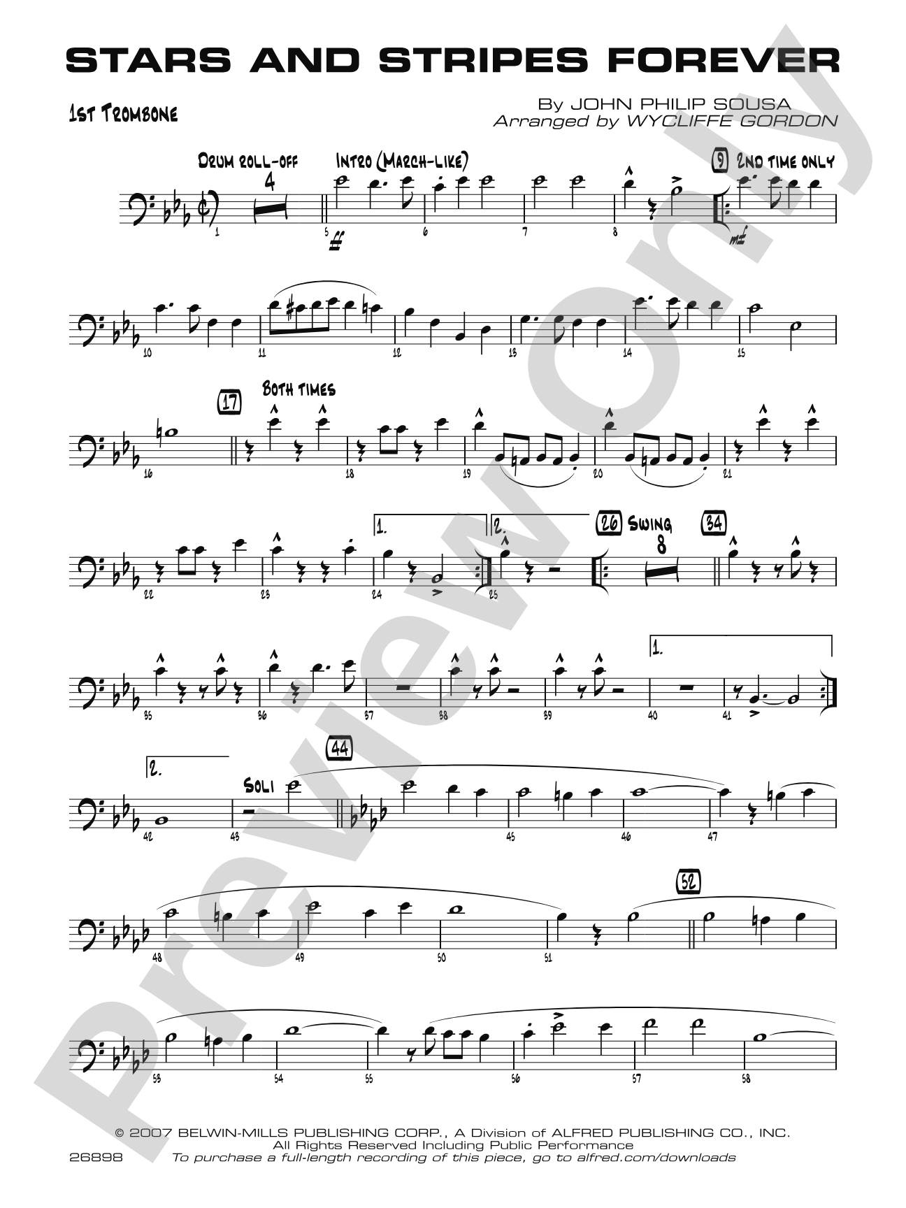 Stars and Stripes Forever: 1st Trombone