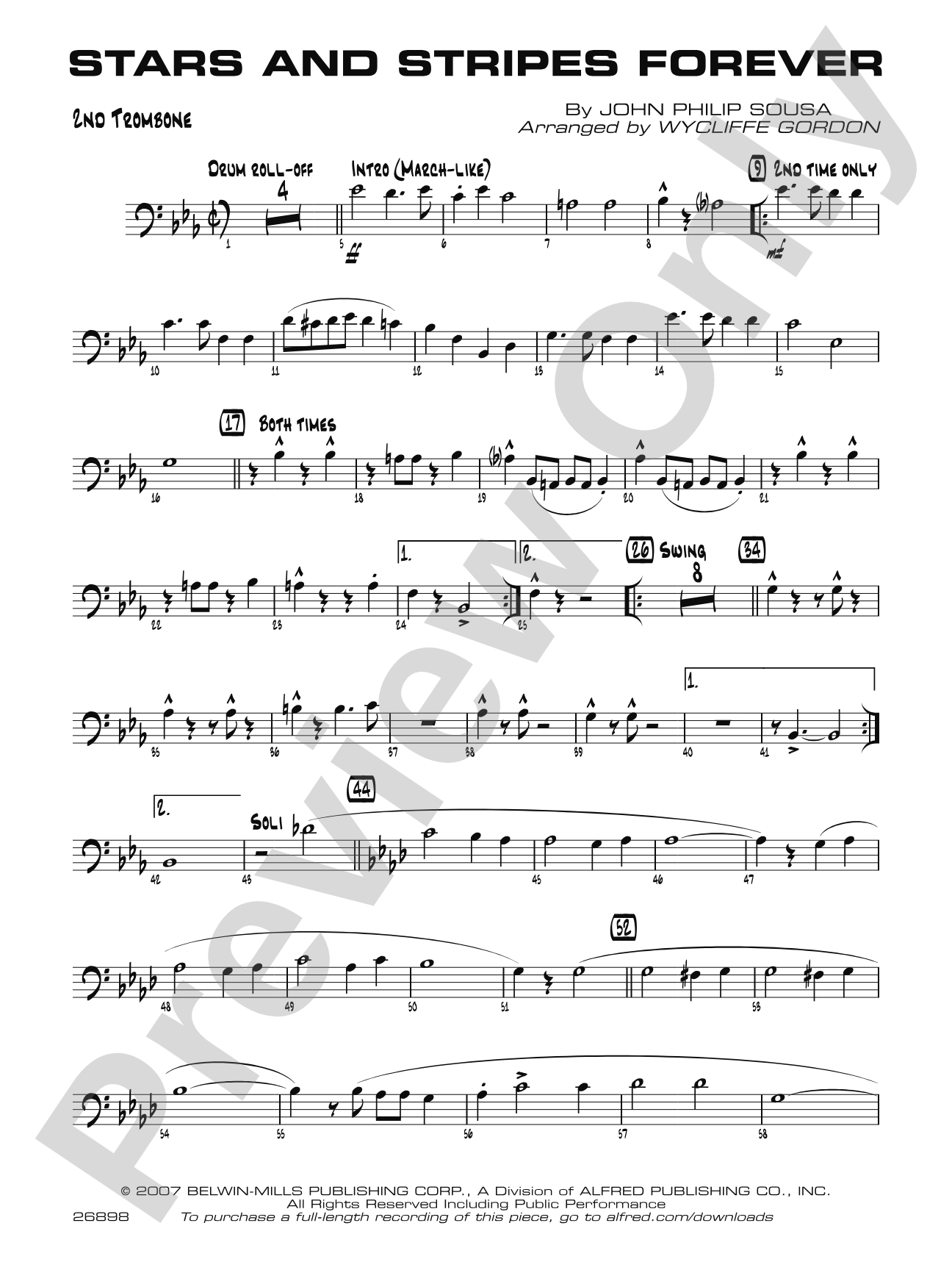 Stars and Stripes Forever: 2nd Trombone